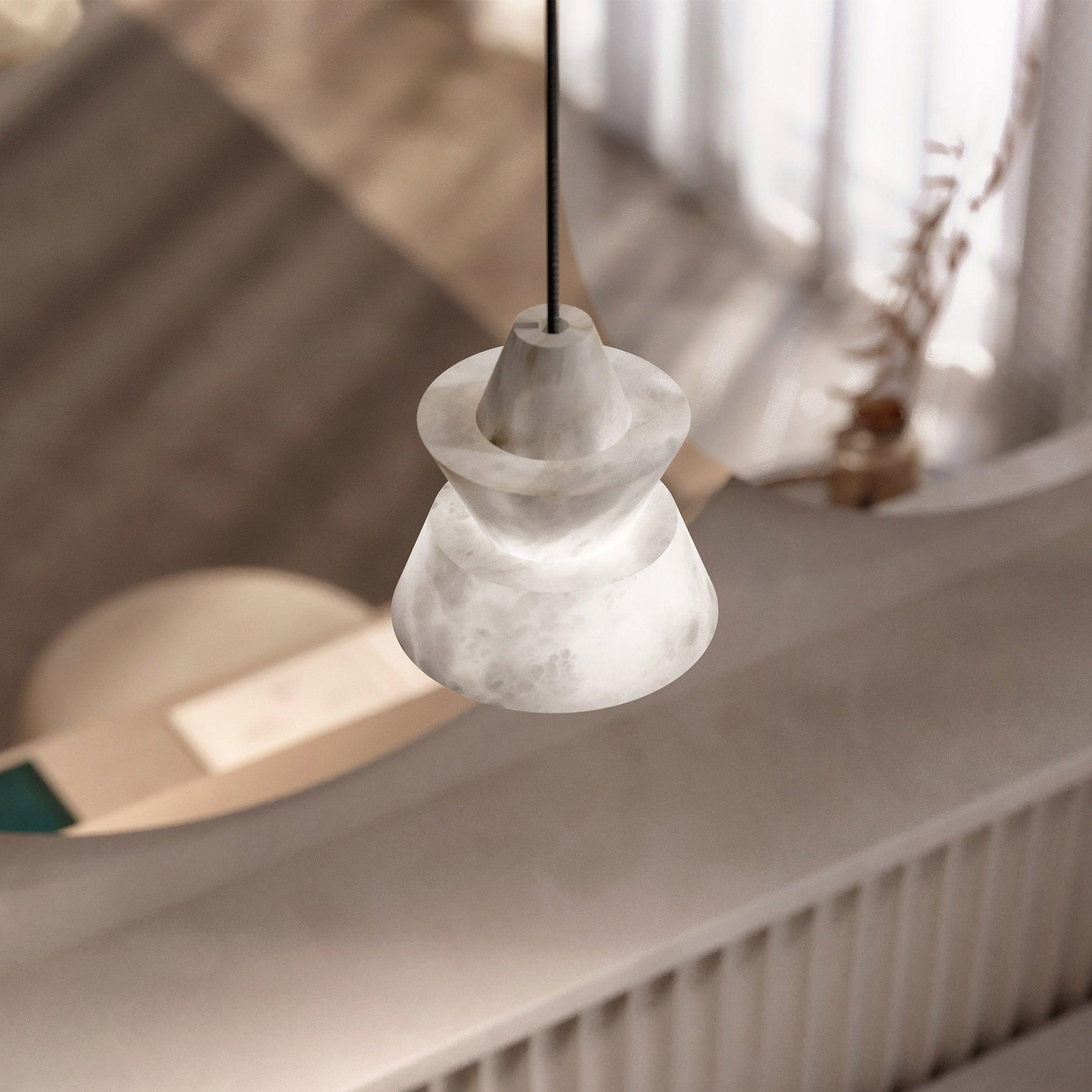 White Alabaster  Pendant Light