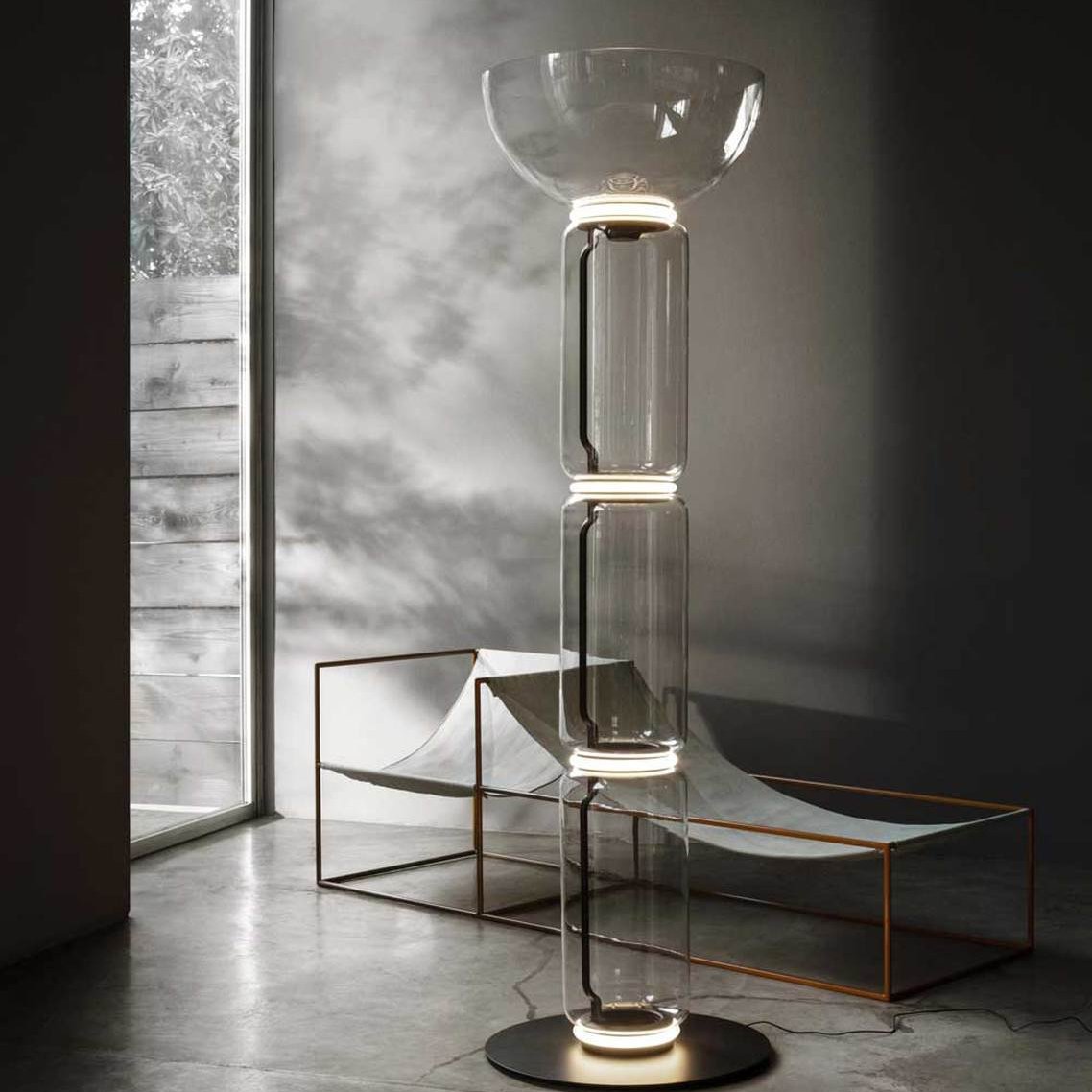 Bamboo Glass Floor Lamp