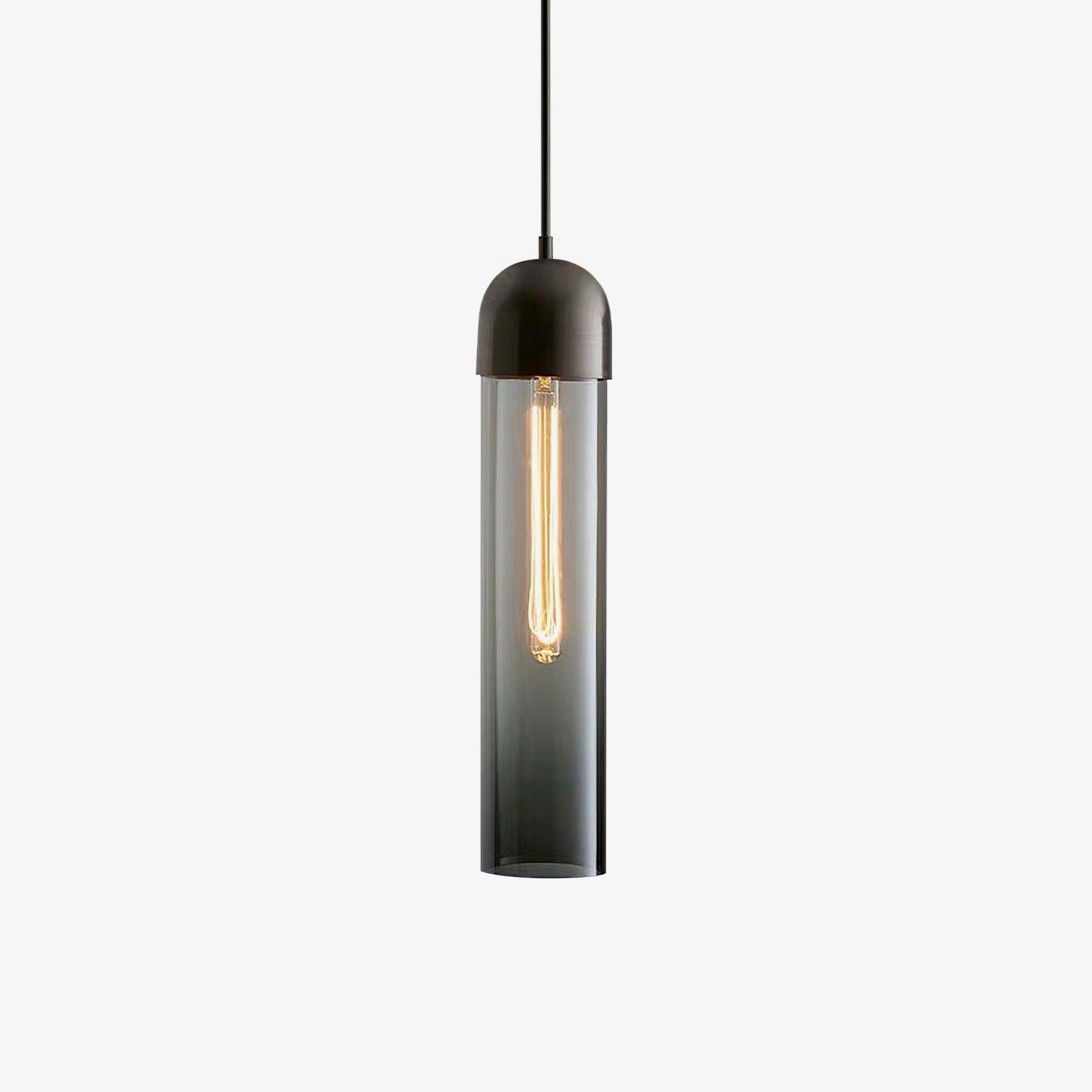 Glass Cylindrical Shape Pendant Light