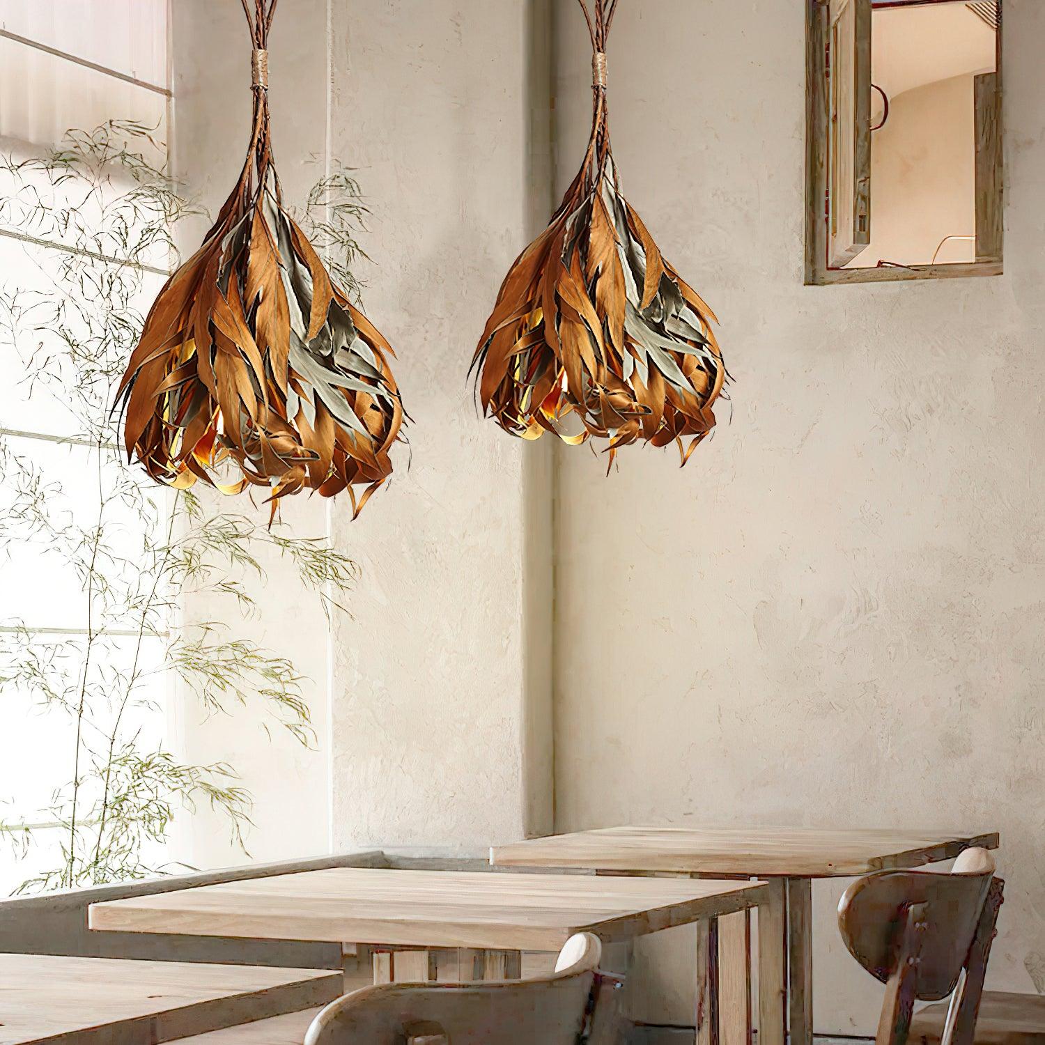 Dried Branch Leaf Pendant Lamp