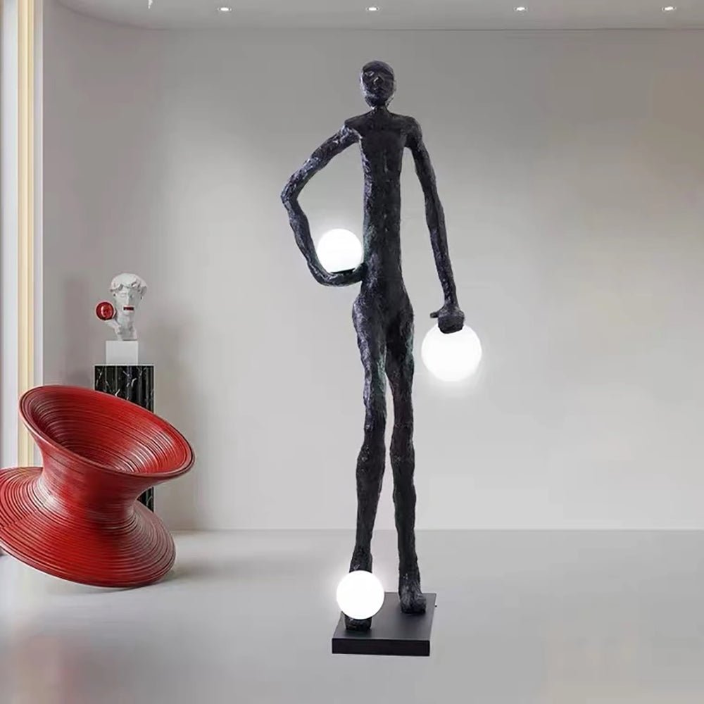 Kicking Ball Sculpture Character Floor Lamp