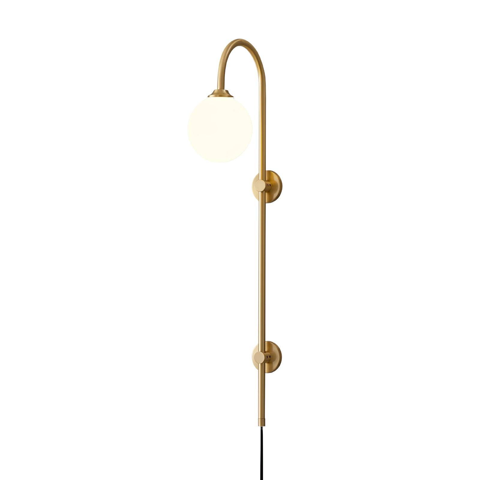 Globe Brass Plug-in Wall Sconce