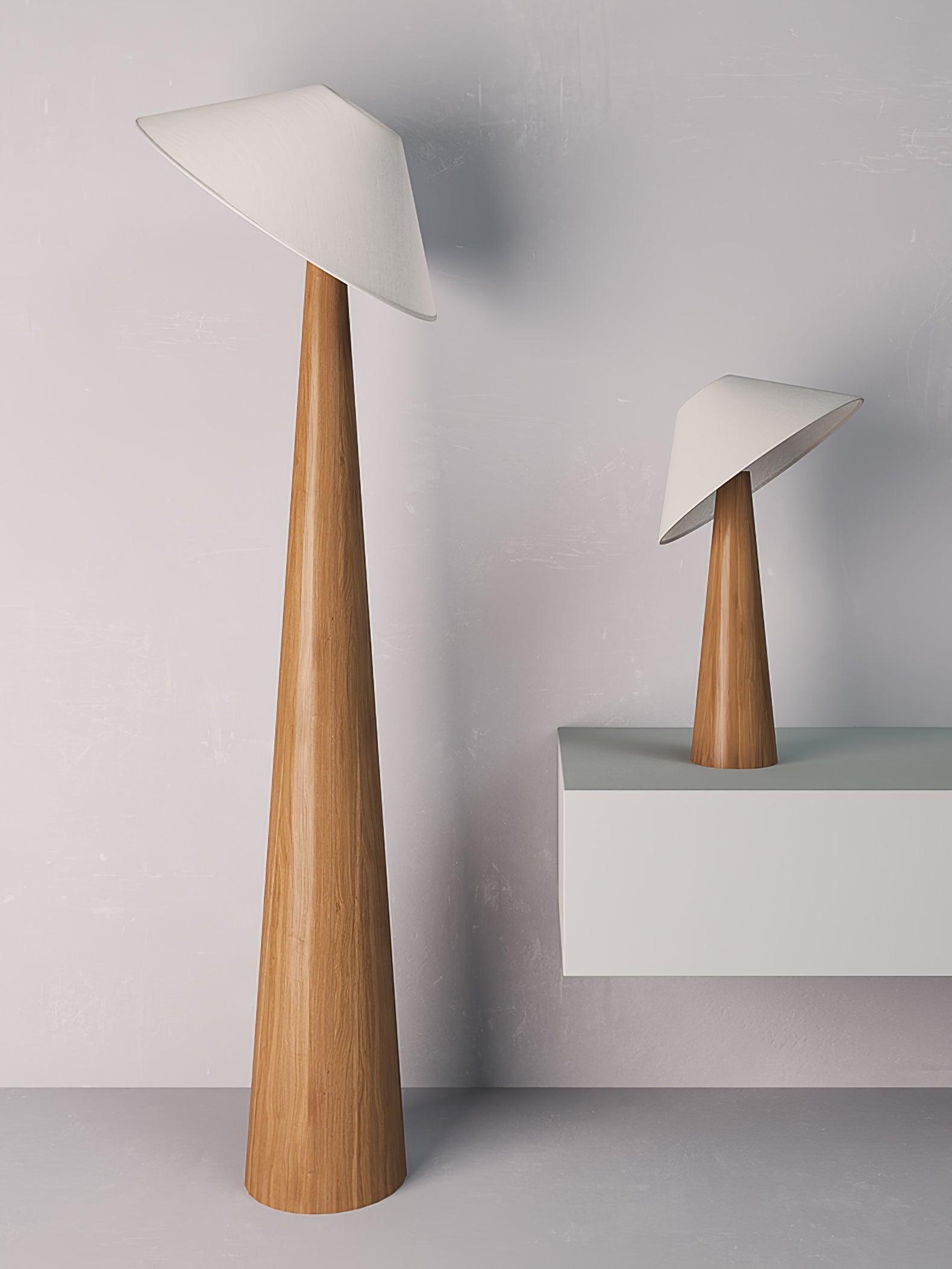 Tilt Hat Wooden Table Lamp