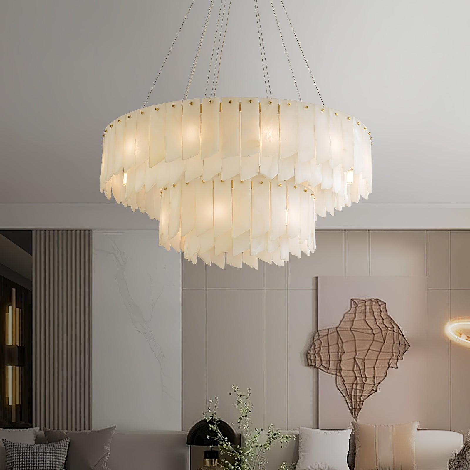 Alabaster Cascade Tiered Chandelier