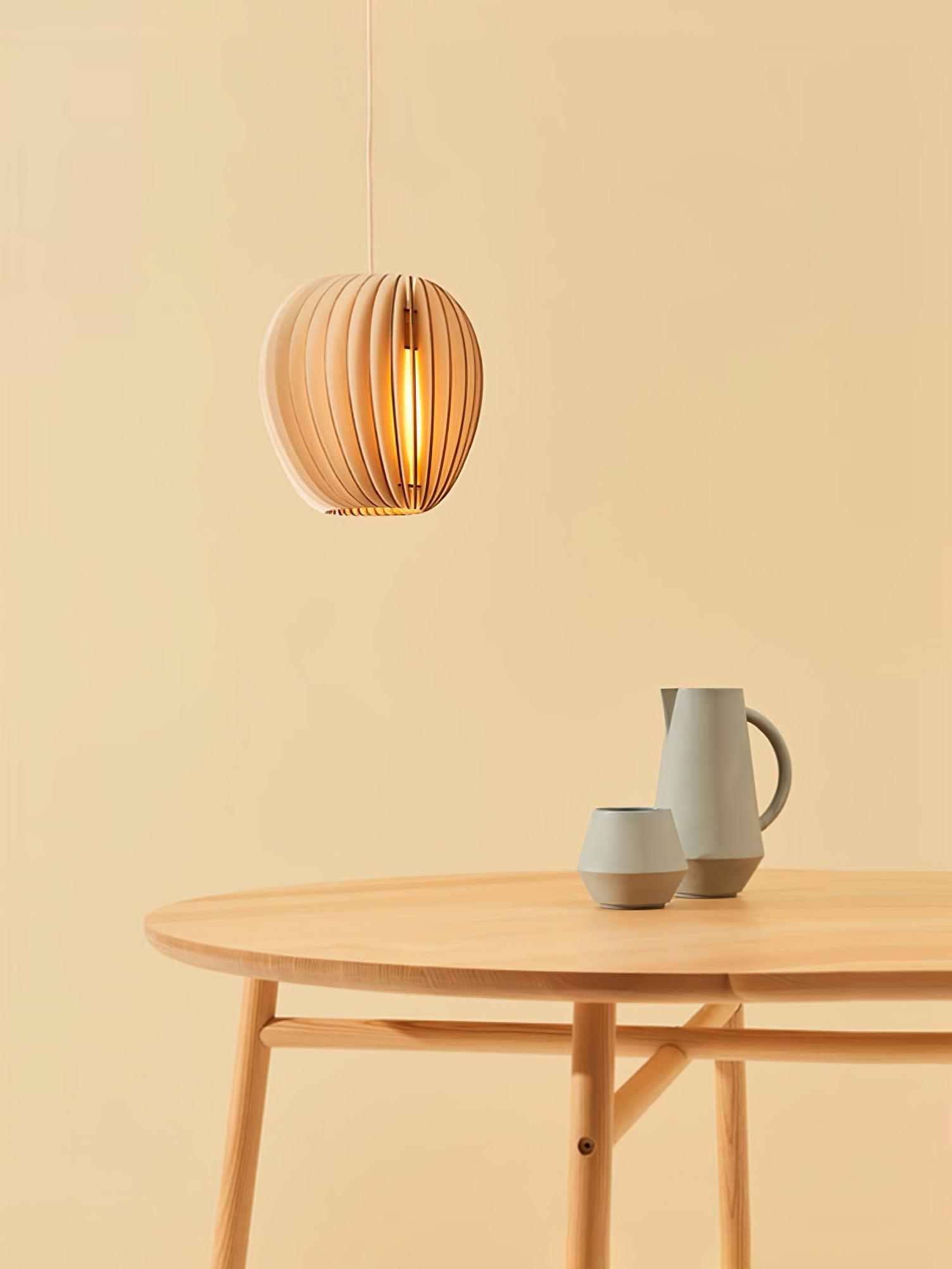 Wooden Orb Pendant Lamp