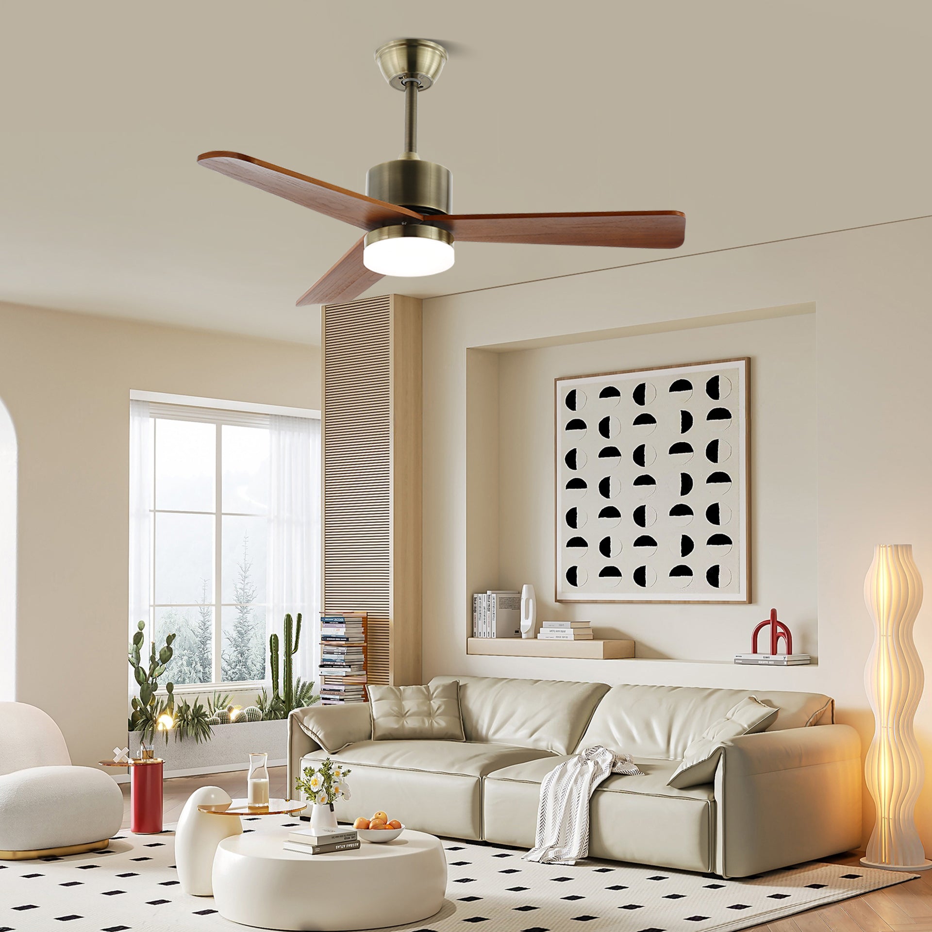 Zephyr Wooden 42/52 Ceiling Fan Light