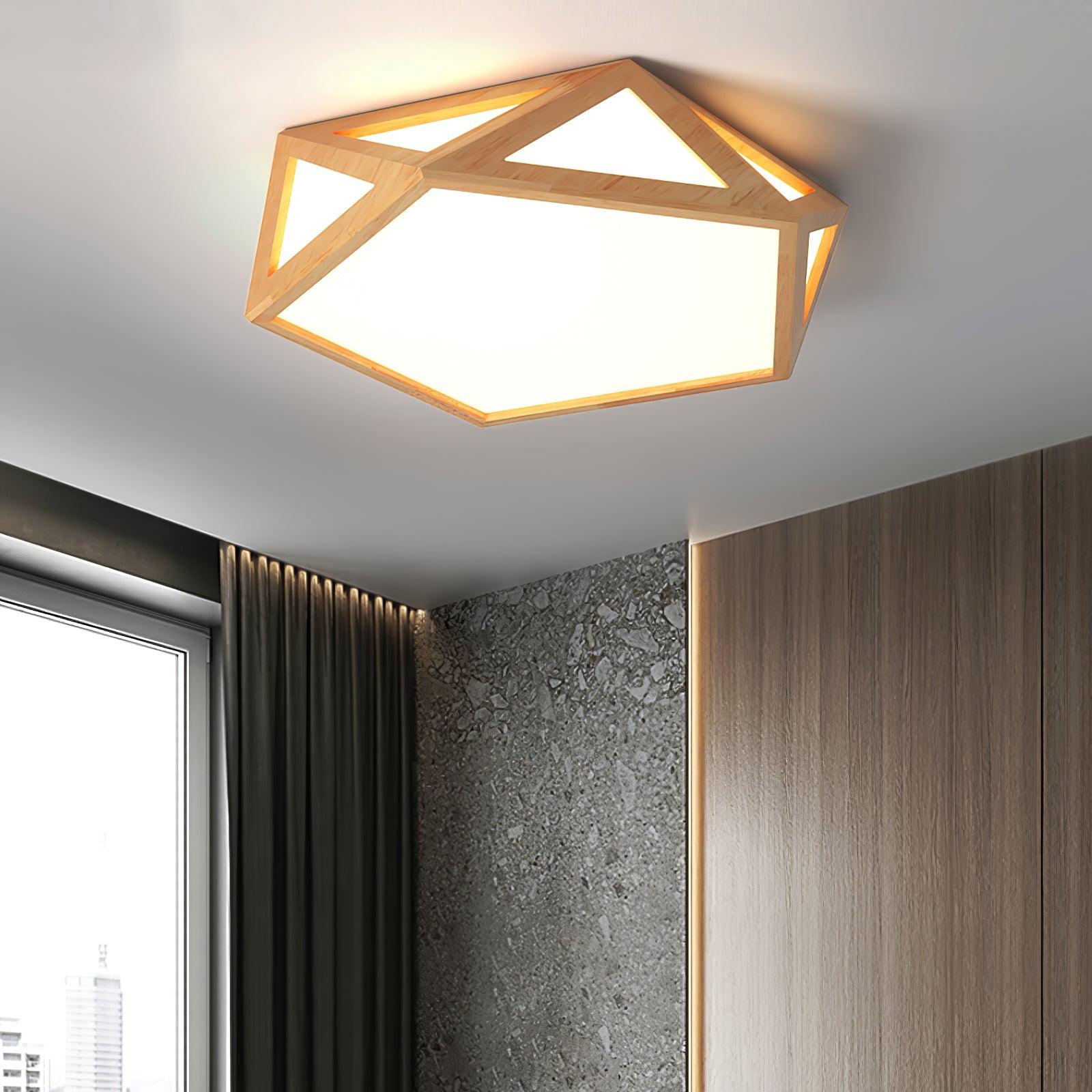 Diamond Wooden Ceiling Lamp