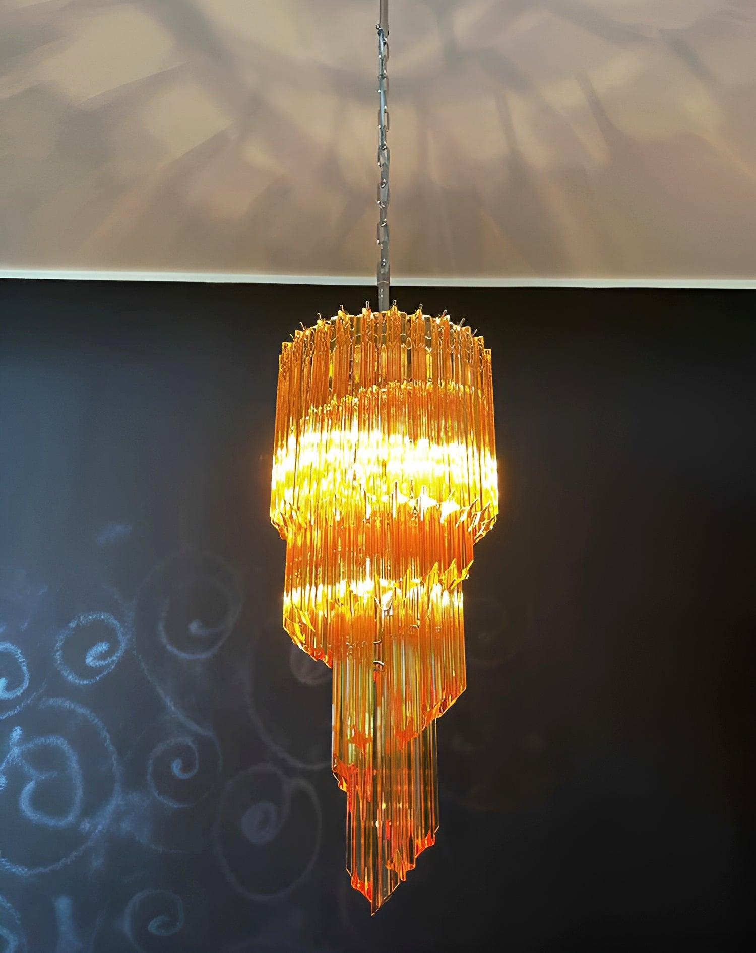 Murano Spiral Prism Glass Chandelier