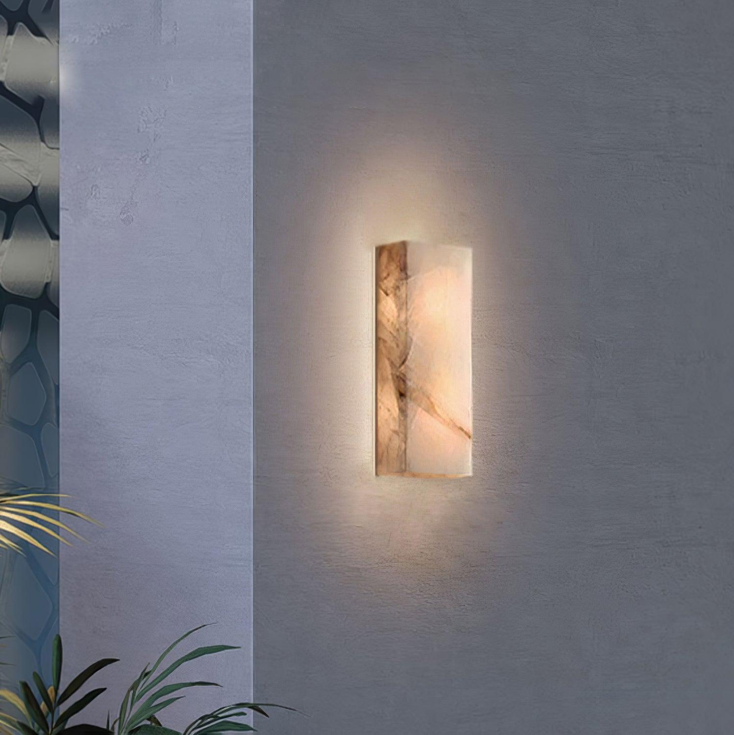 Rectangular Alabaster Wall Sconce