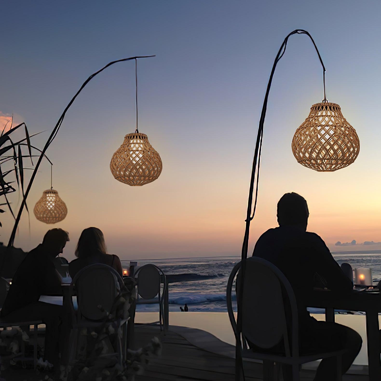 Woven Sphere Lantern Outdoor Lamp