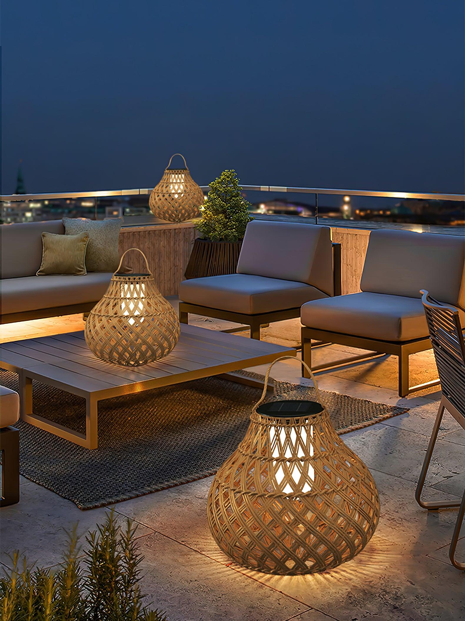 Woven Sphere Lantern Outdoor Lamp