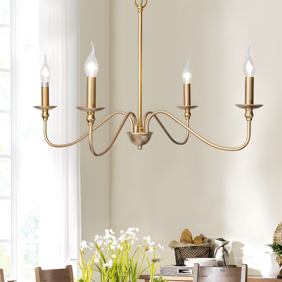 Timeless Gold Candle Chandelier