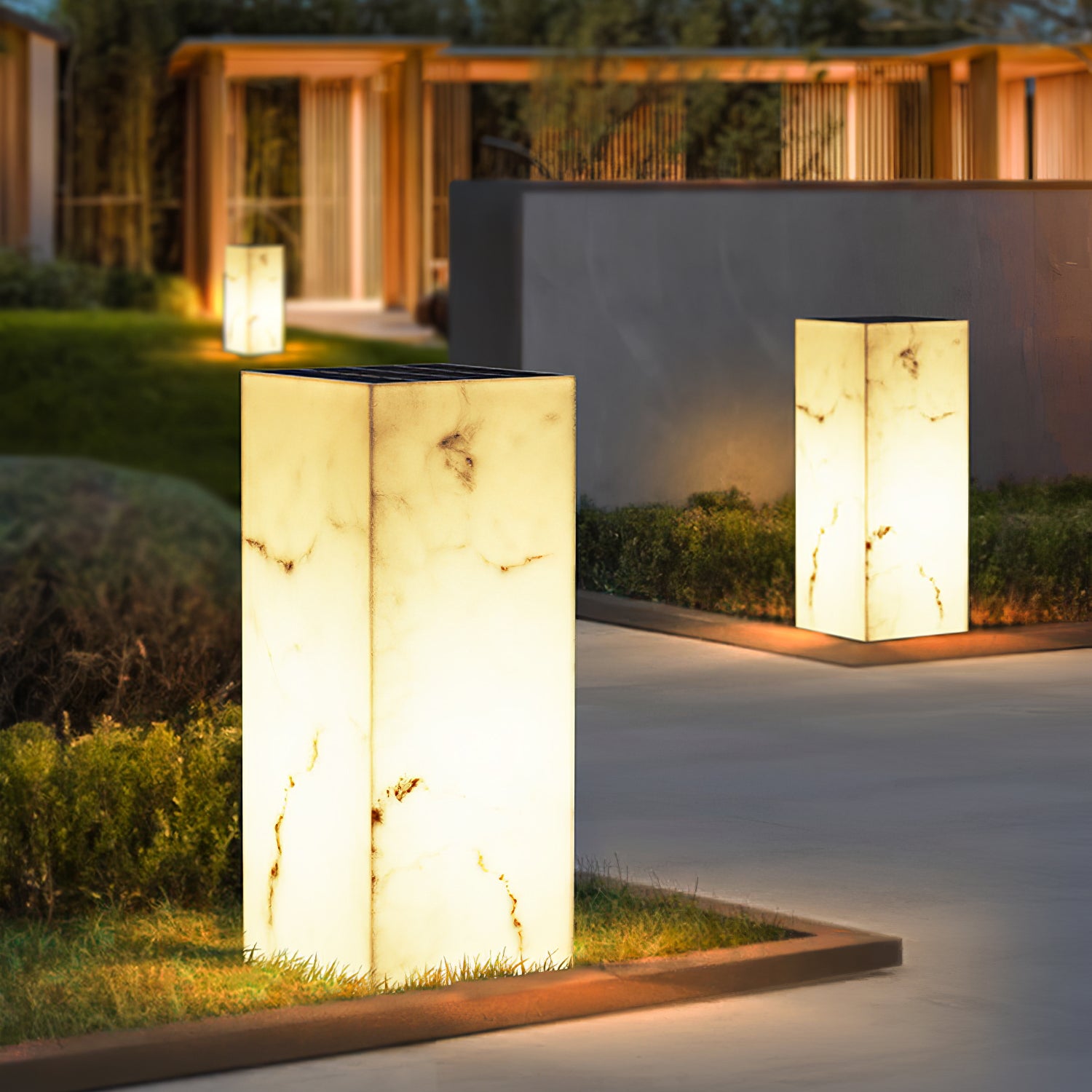 Imitation Marble Cube Outdoor Light