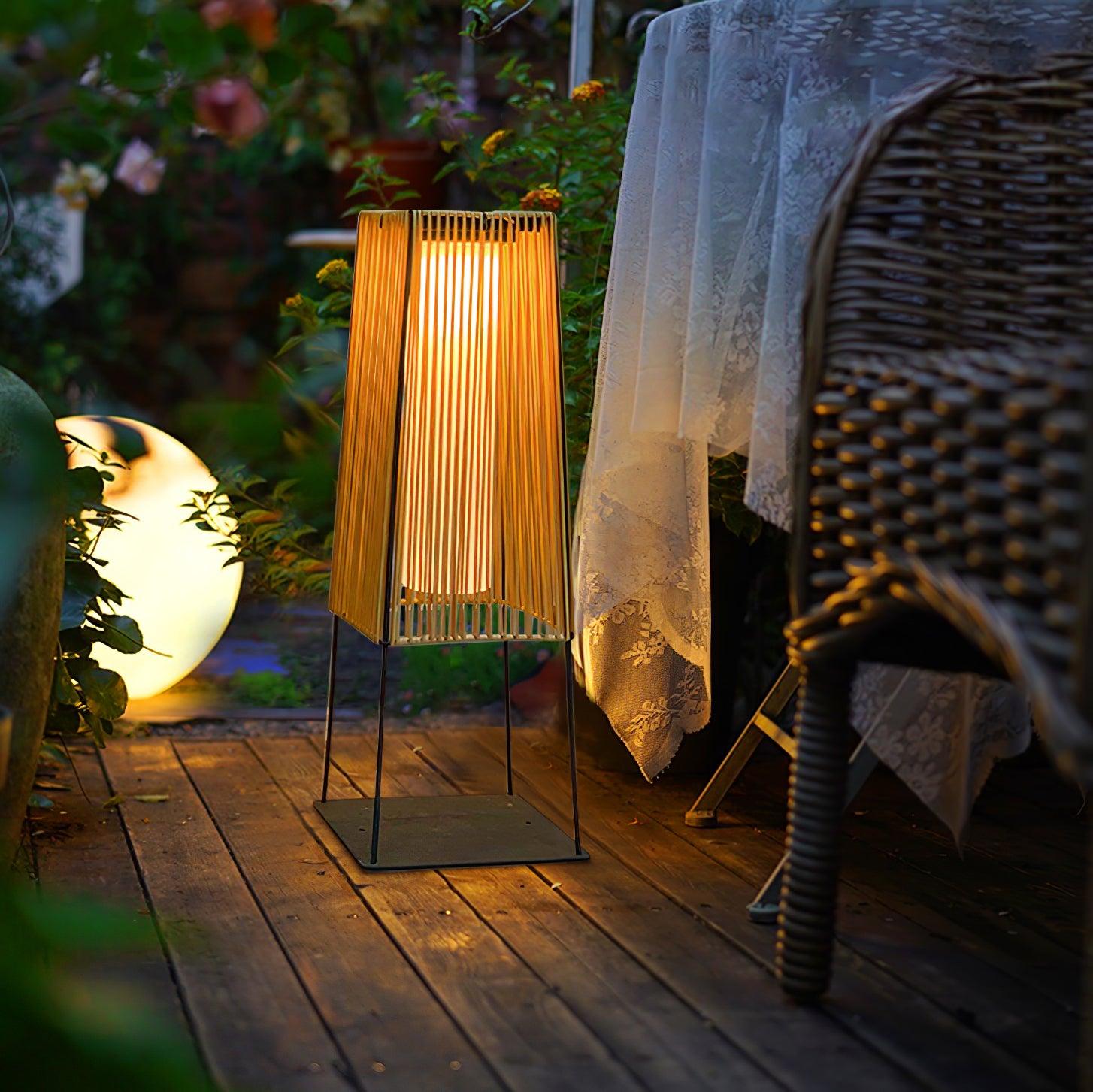 Plastic Rattan Outdoor Post Light