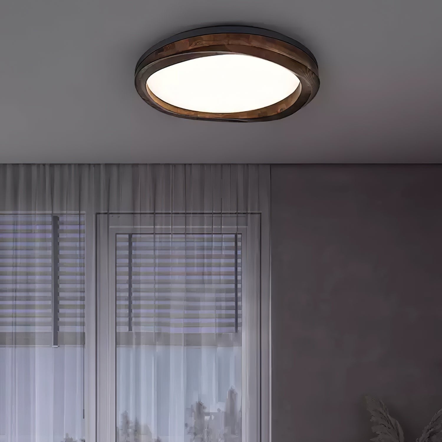 Timber Round Wood Ceiling Lamp