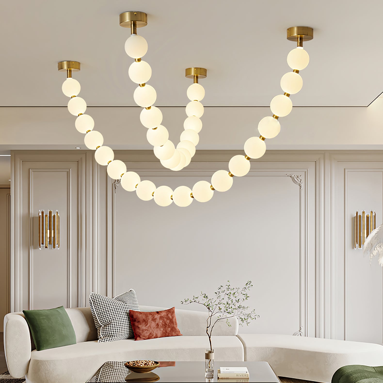 Pearl Necklace Balls Chandelier