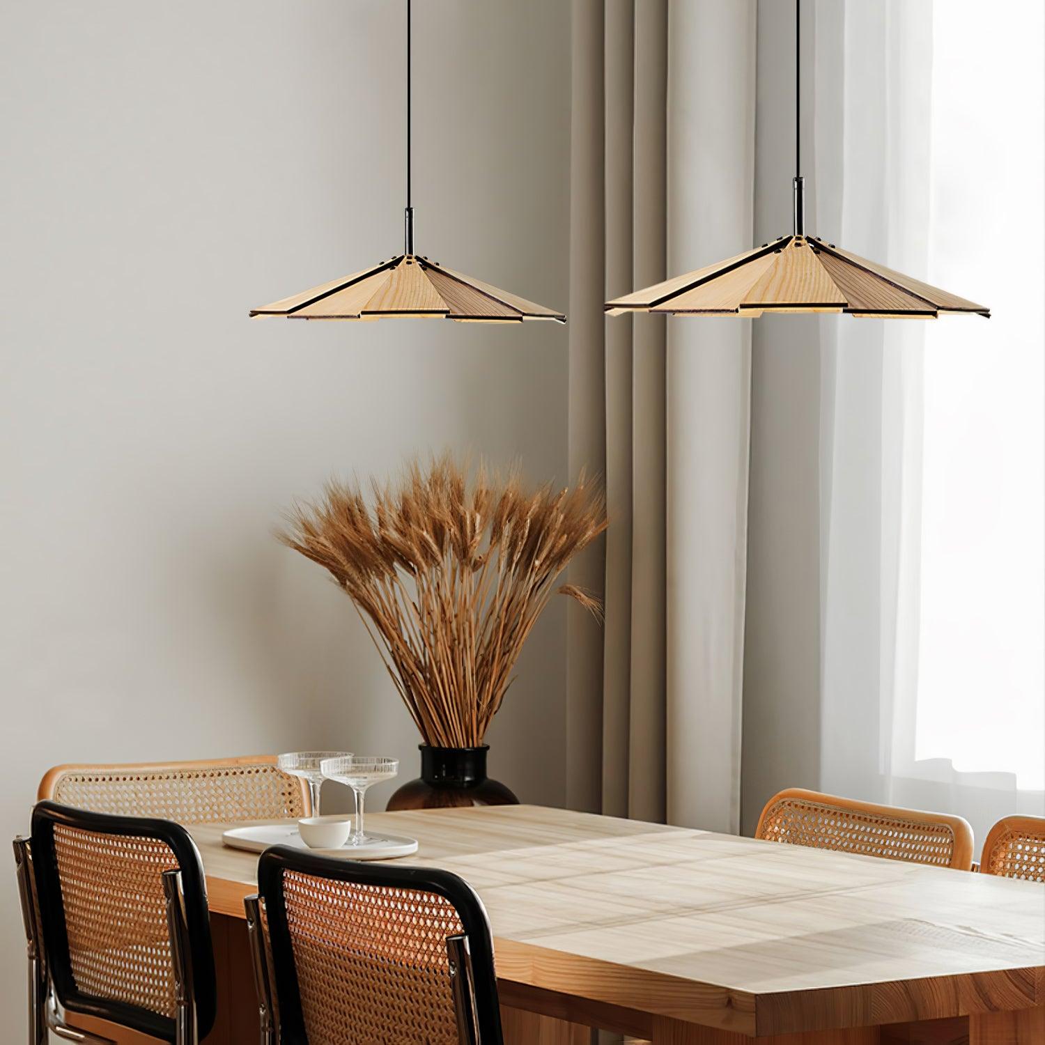 Umbrella Wooden Pendant Light