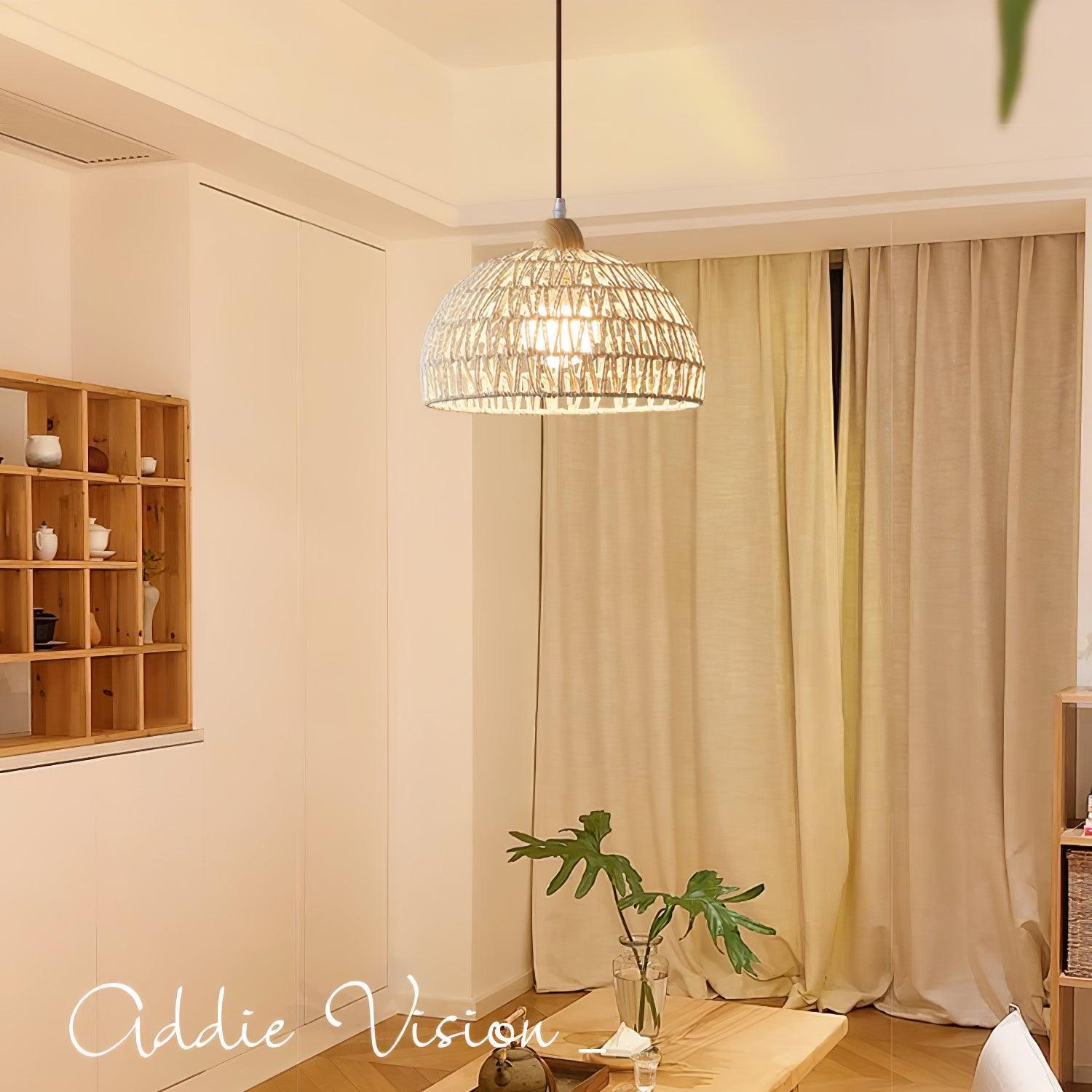 Rattan Arch Pendant Lamp