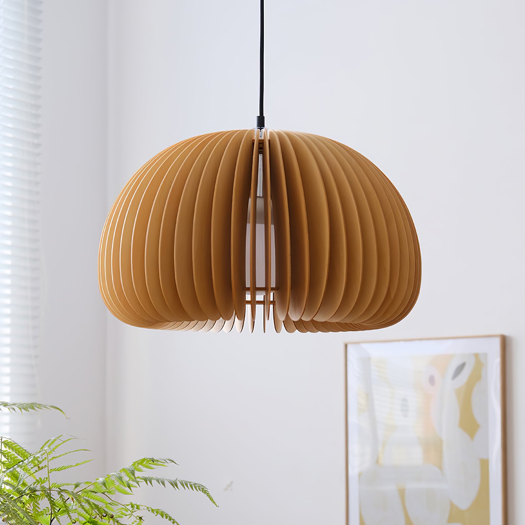 Wooden Pumpkin Pendant Lamp