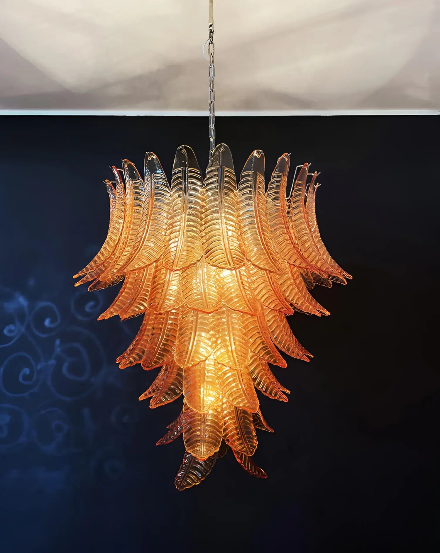 Amber Leaf Cascade Chandelier