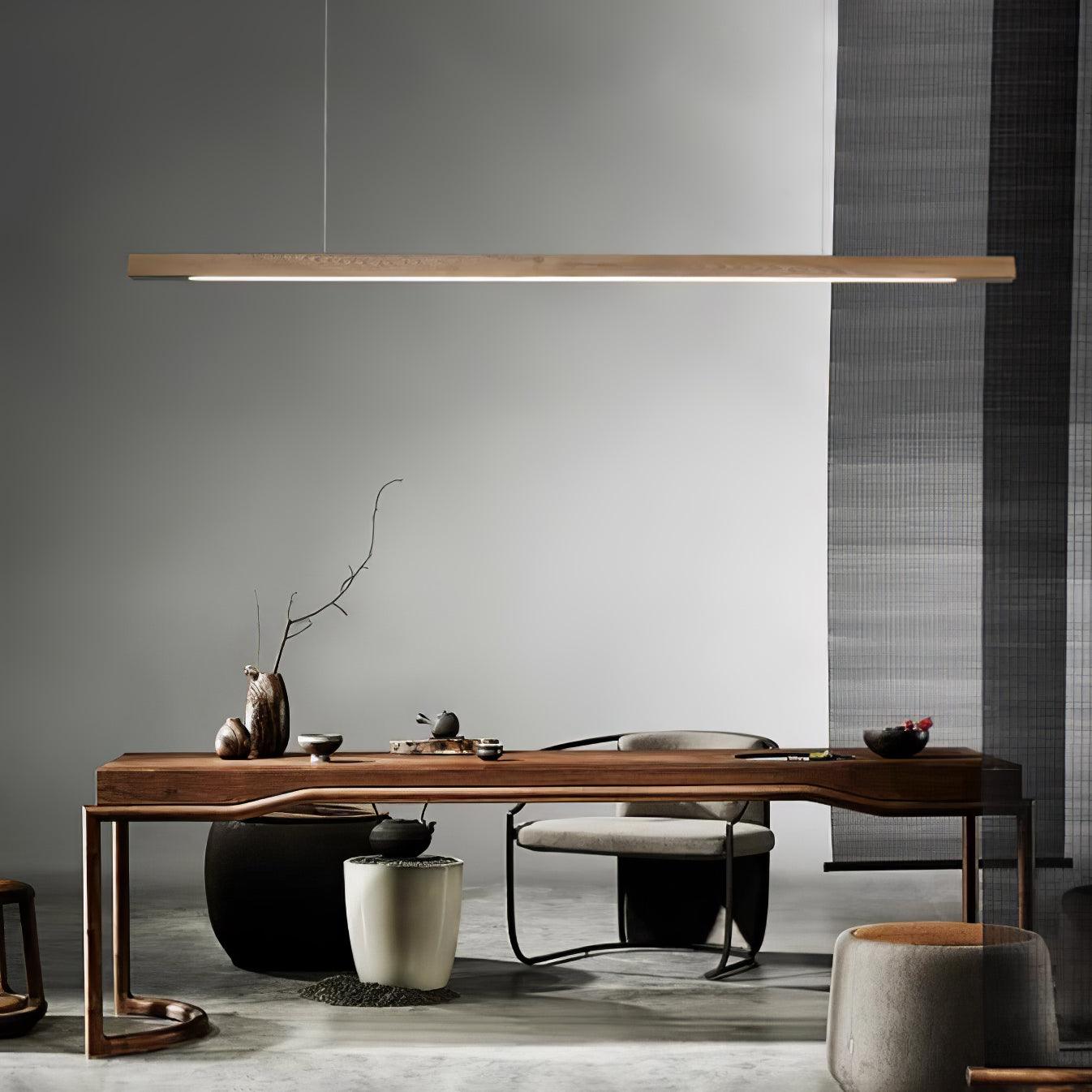 Linear Wooden Pendant Light