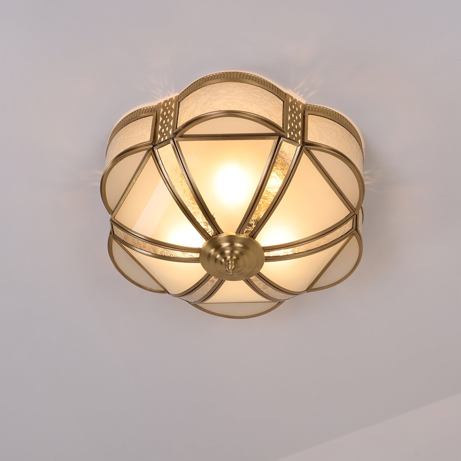 Floral Brass Ceiling Lamp