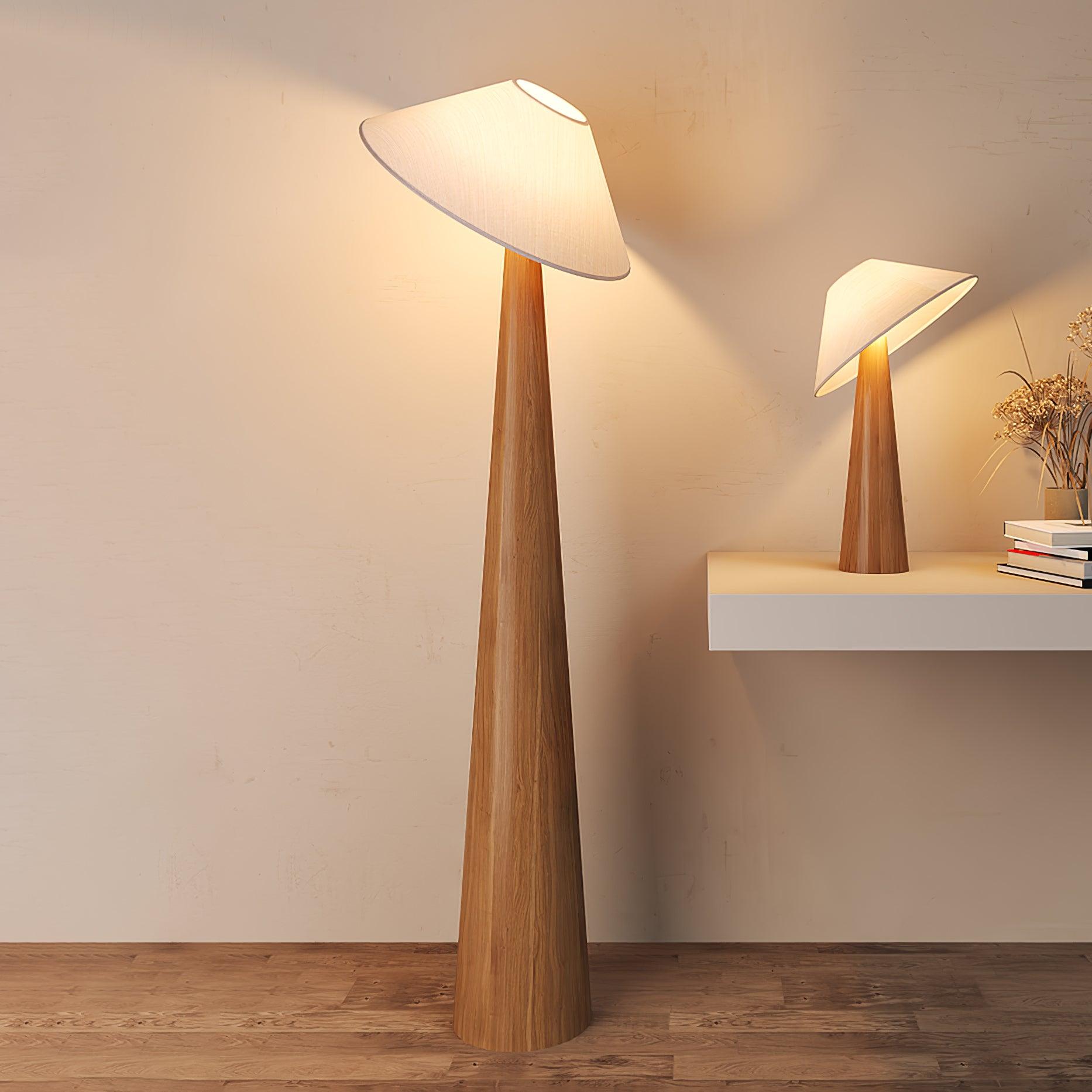 Tilt Hat Wooden Table Lamp