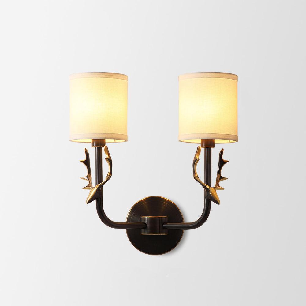 Brass Deer Head Wall Light