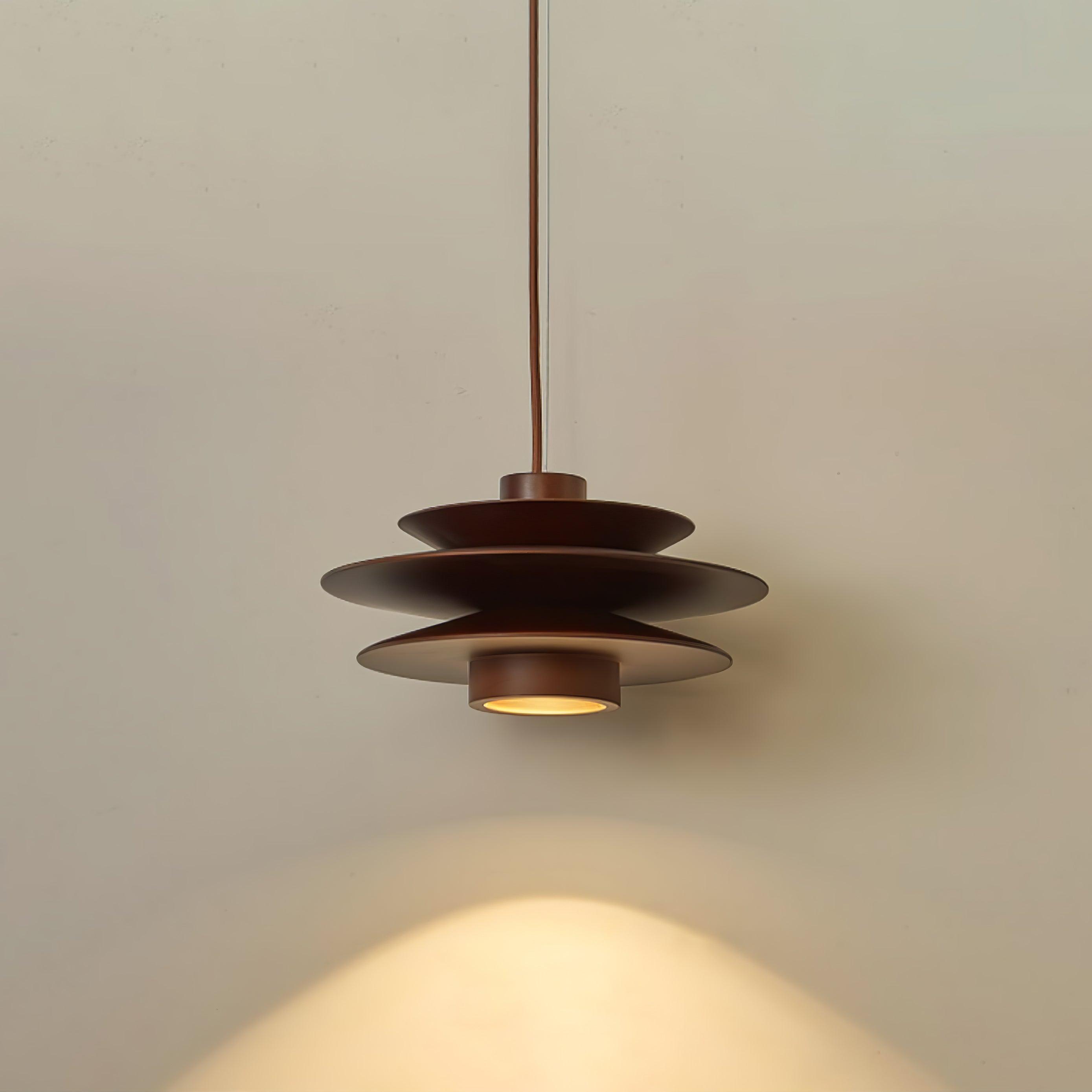 Cascade Wooden Disc Pendant Lamp