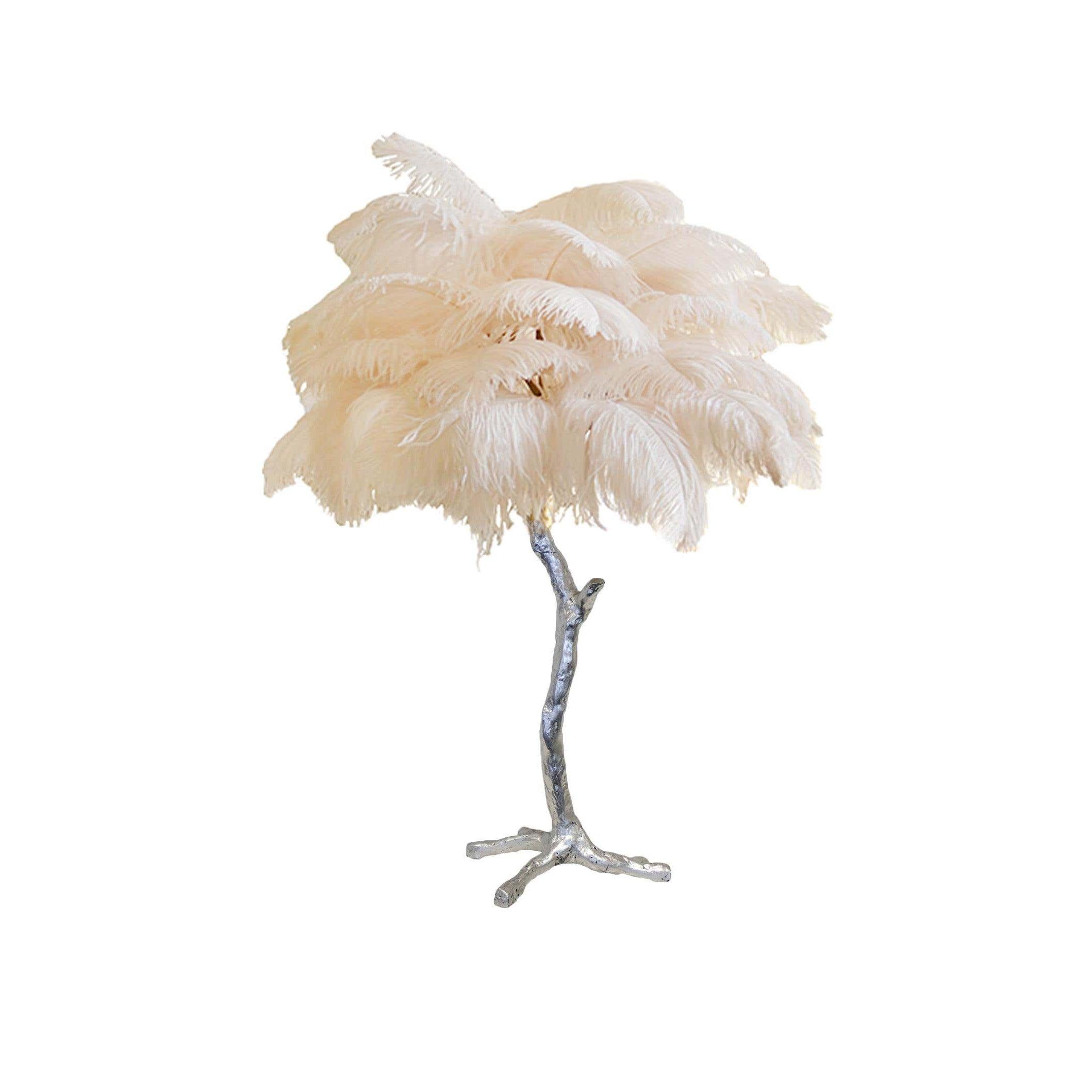 Ostrich Feather Table Lamp