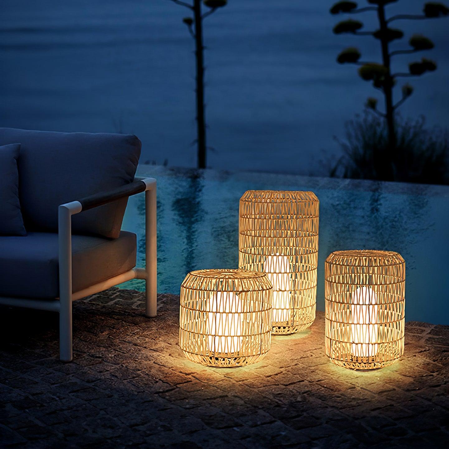 Woven Rattan Outdoor Lamp