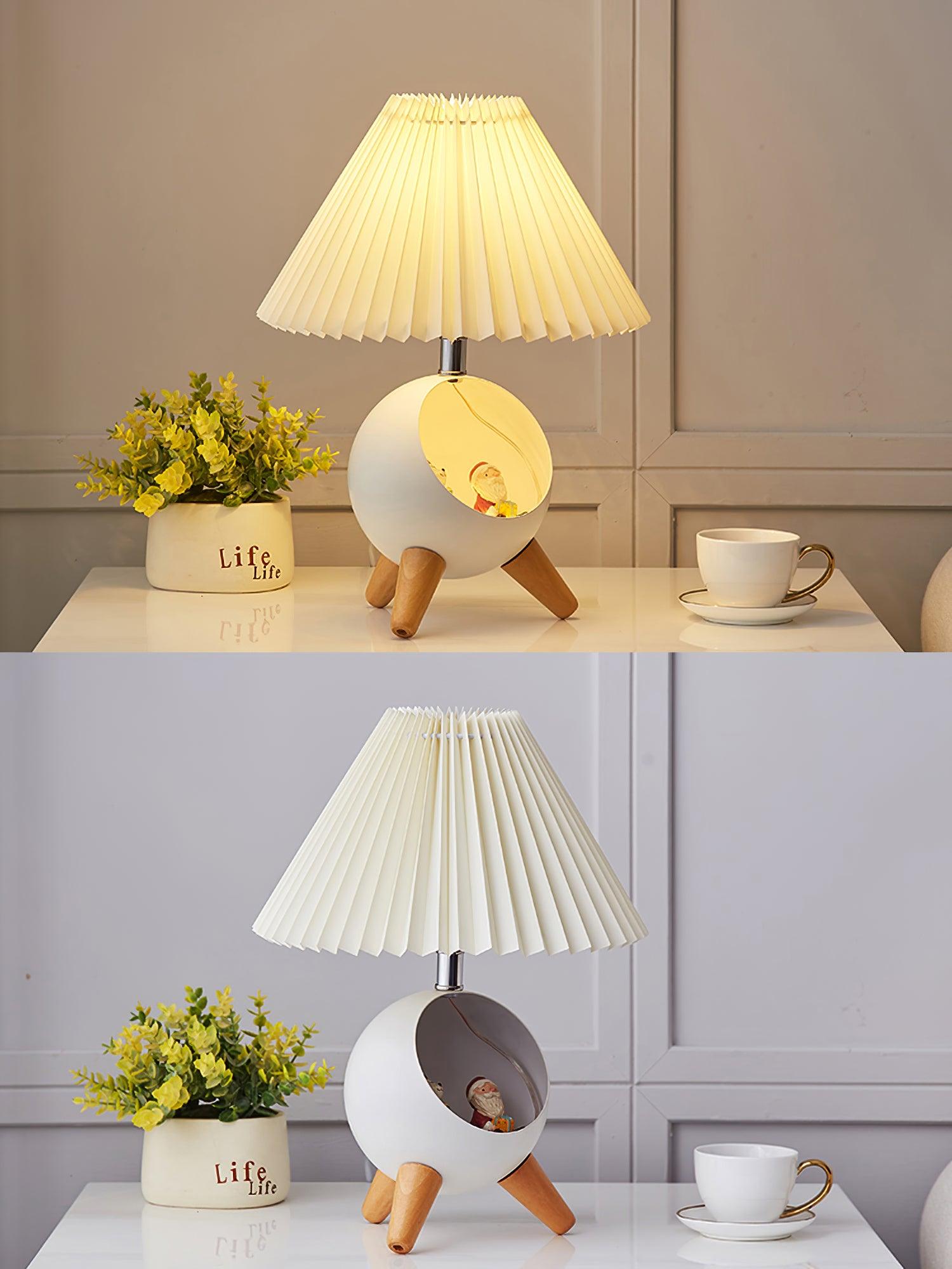 Wood Small Table Lamp