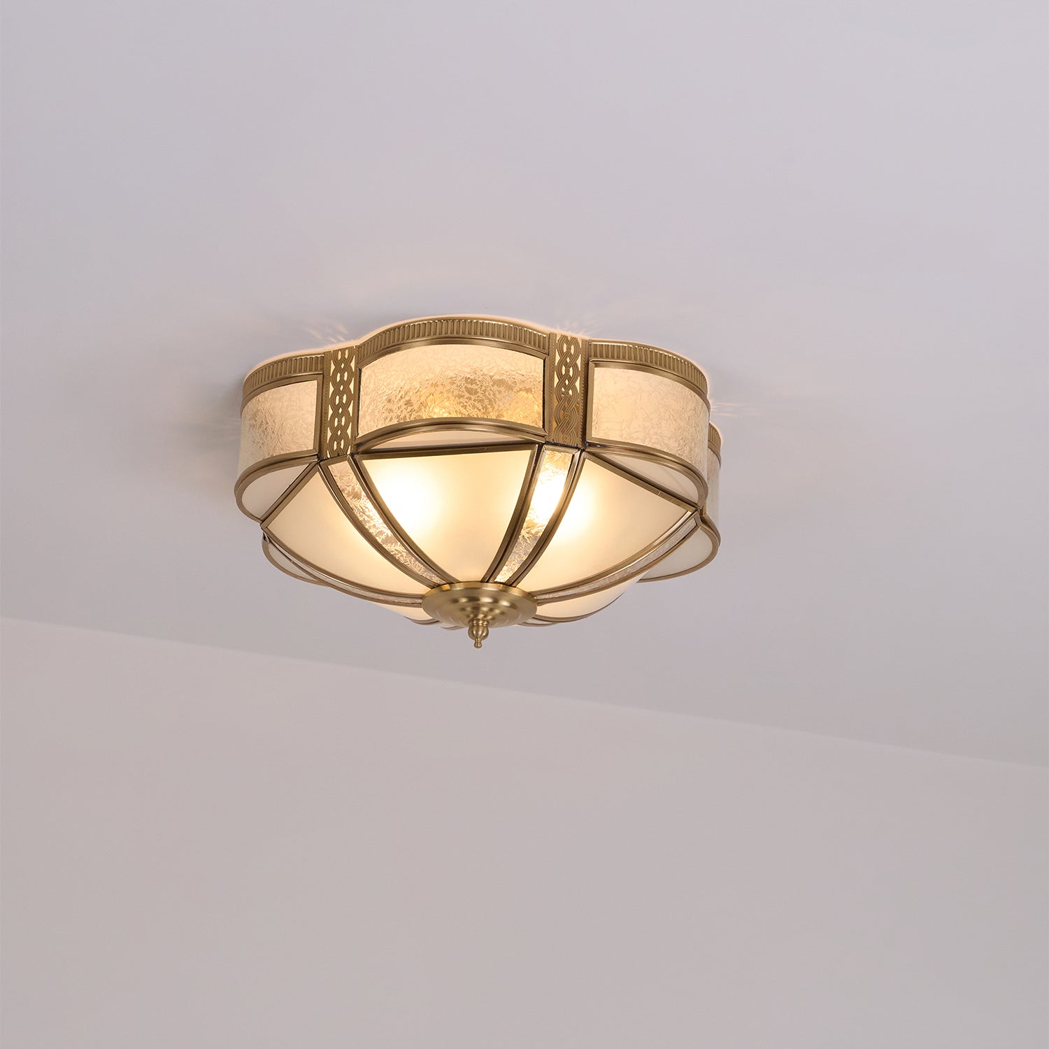 Floral Brass Ceiling Lamp