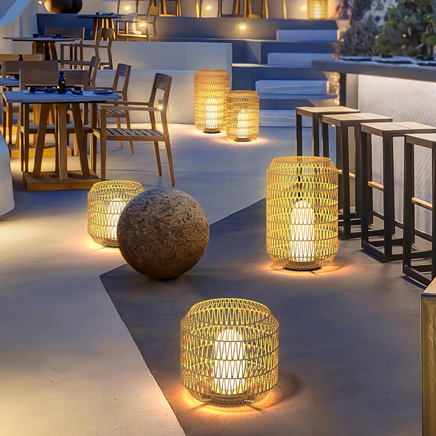 Woven Rattan Outdoor Lamp