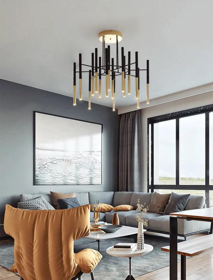 Metal Tubular Chandelier