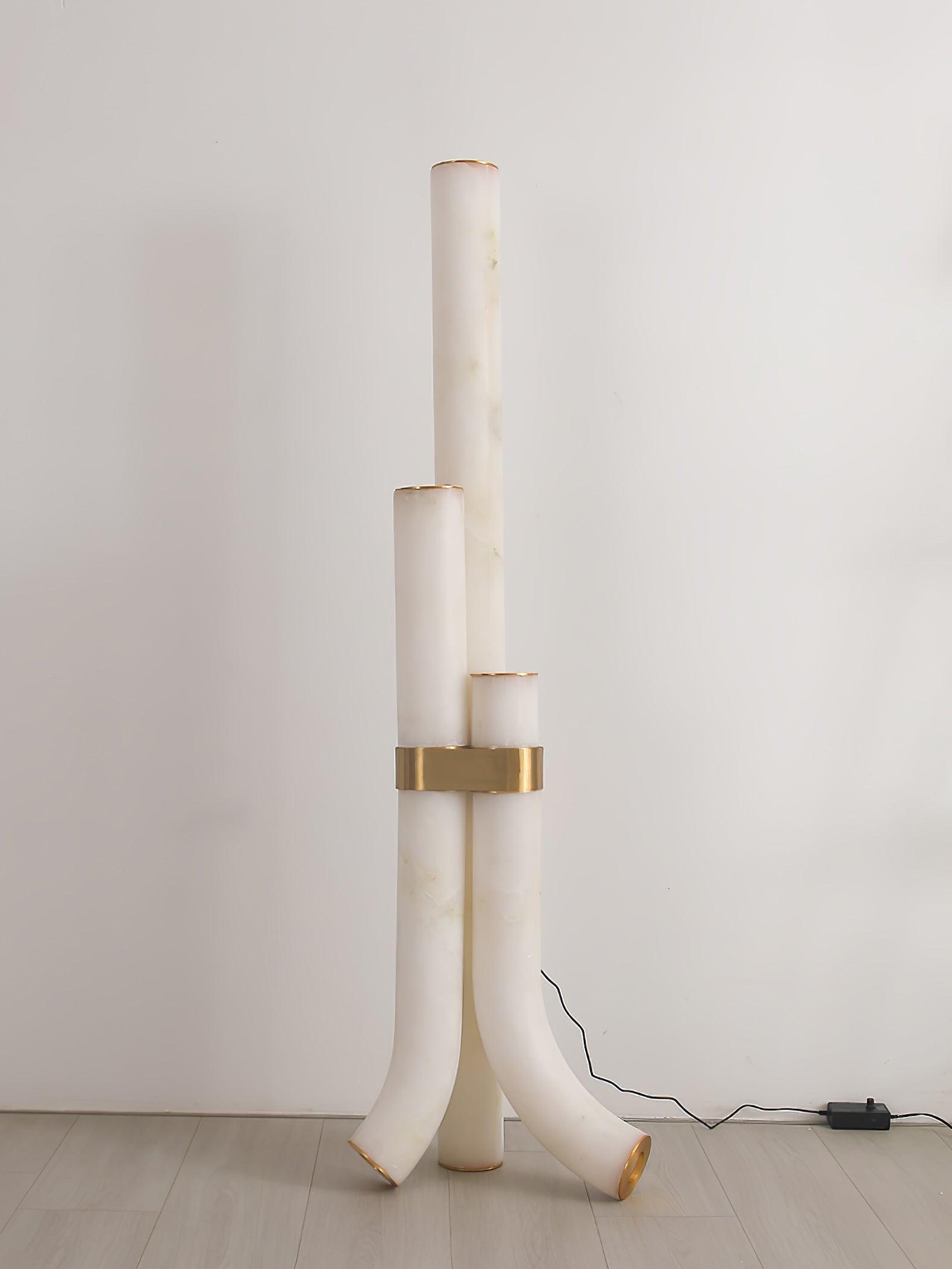 Piped Alabaster Floor Lamp