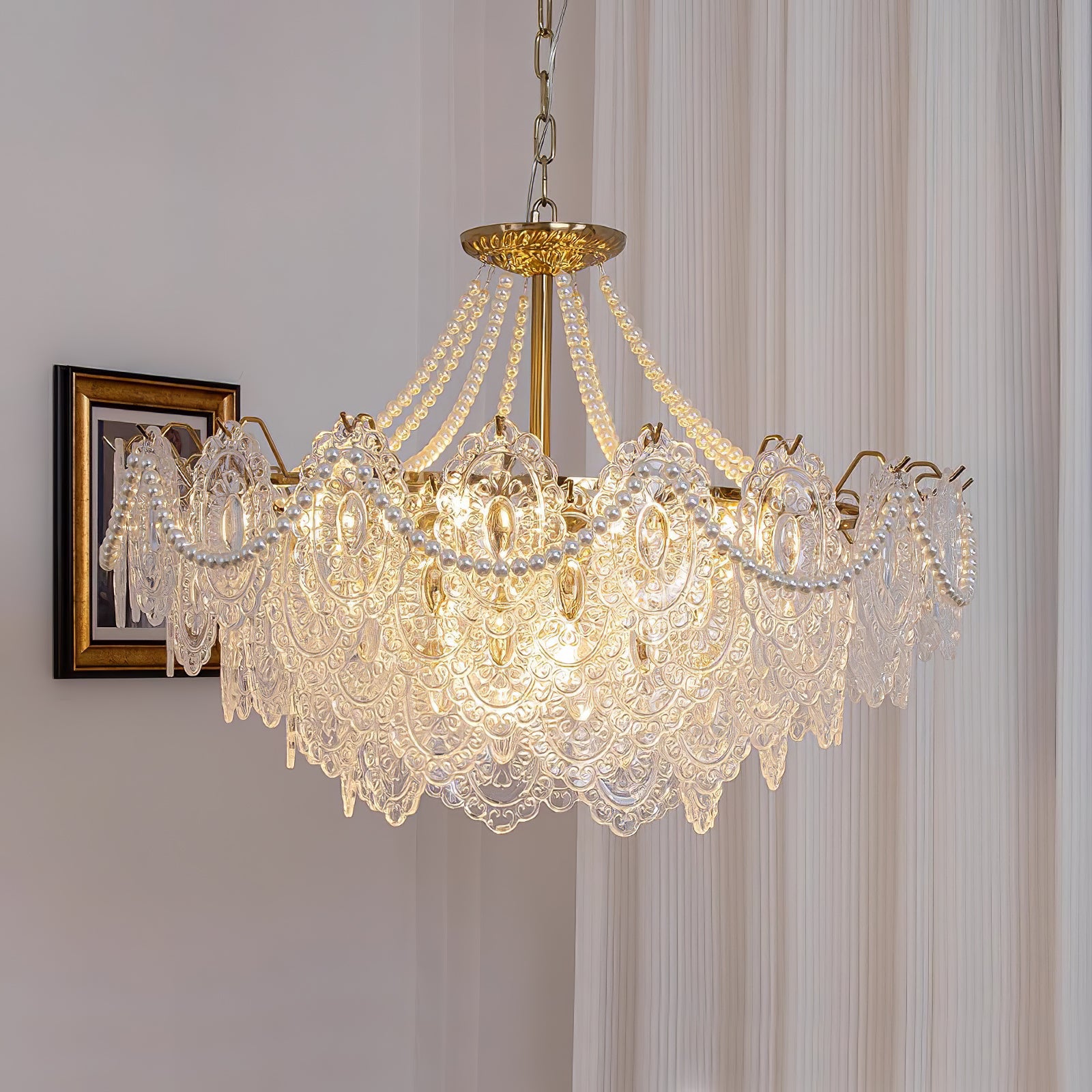 Pearls Glass Chandelier