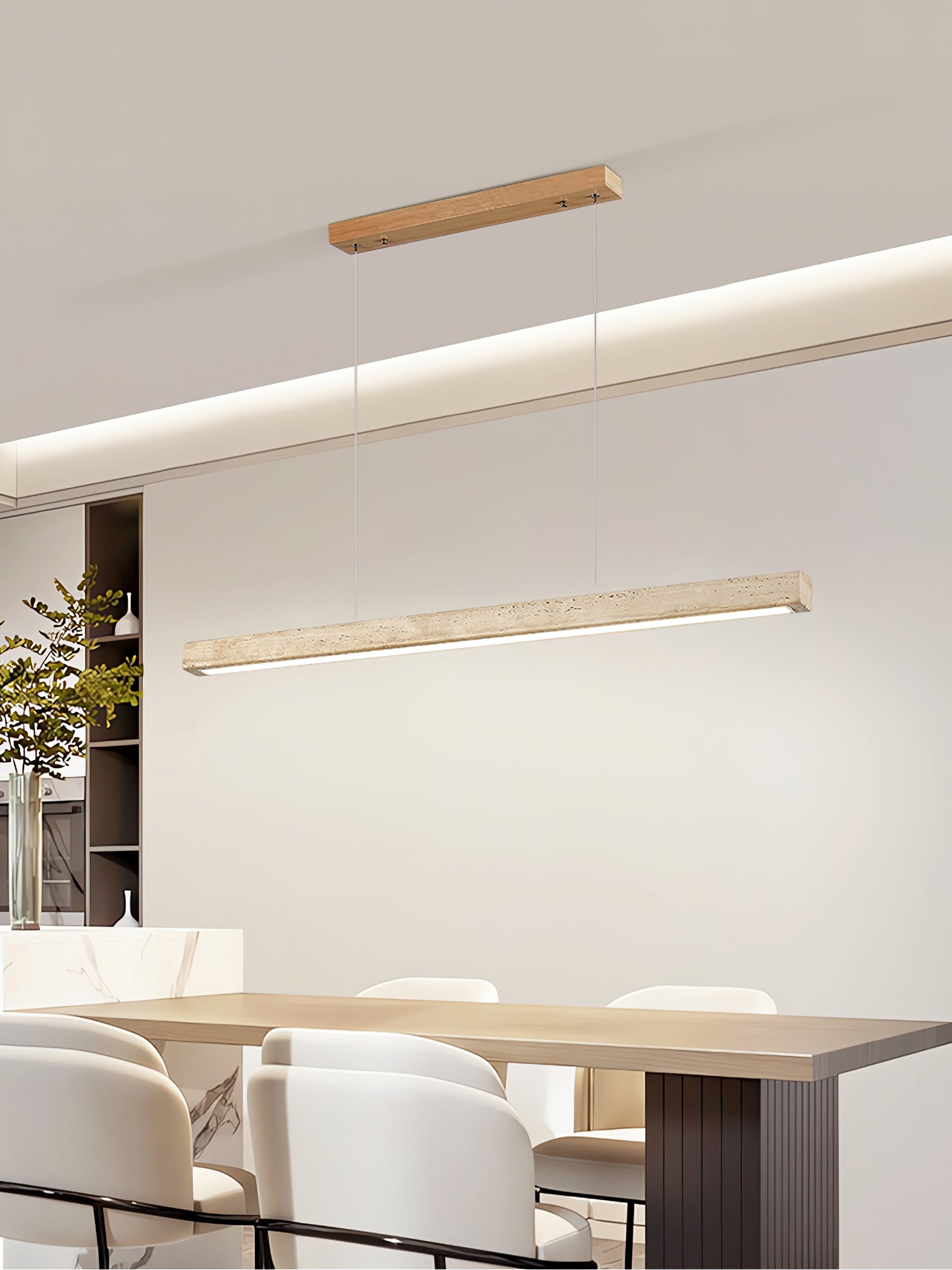 Linear Travertine Pendant Lamp