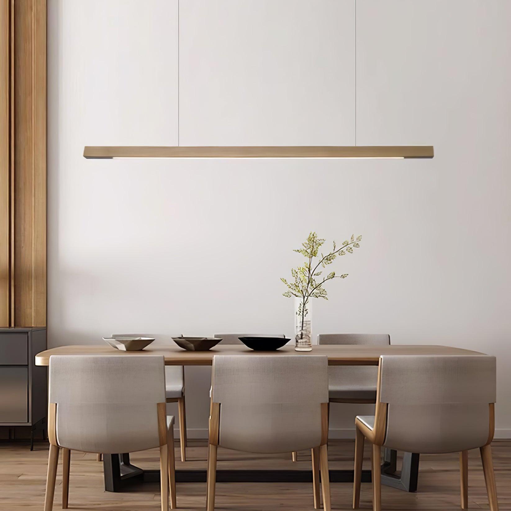 Linear Wooden Pendant Light