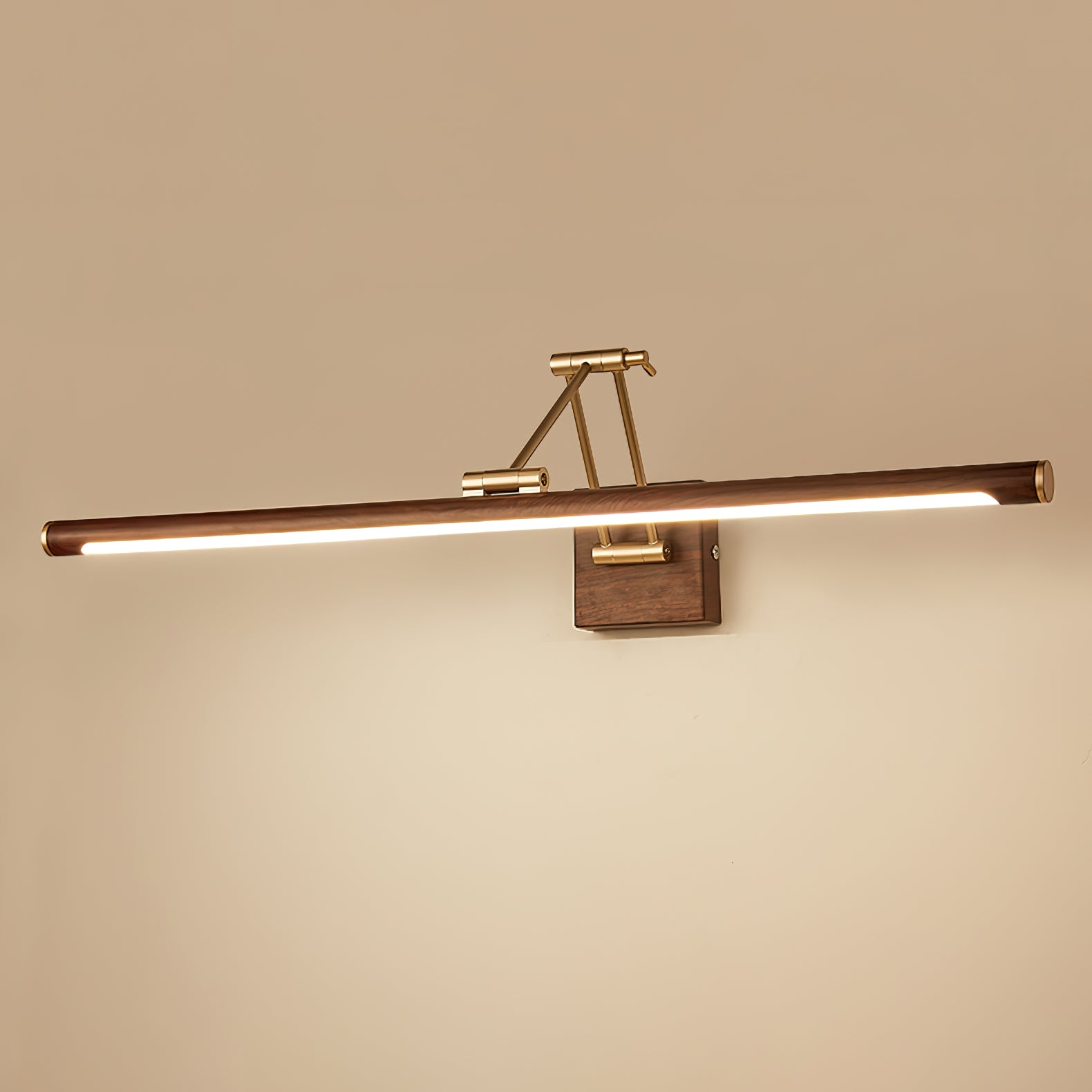 Walnut Color Linear Adjustable Wall Light