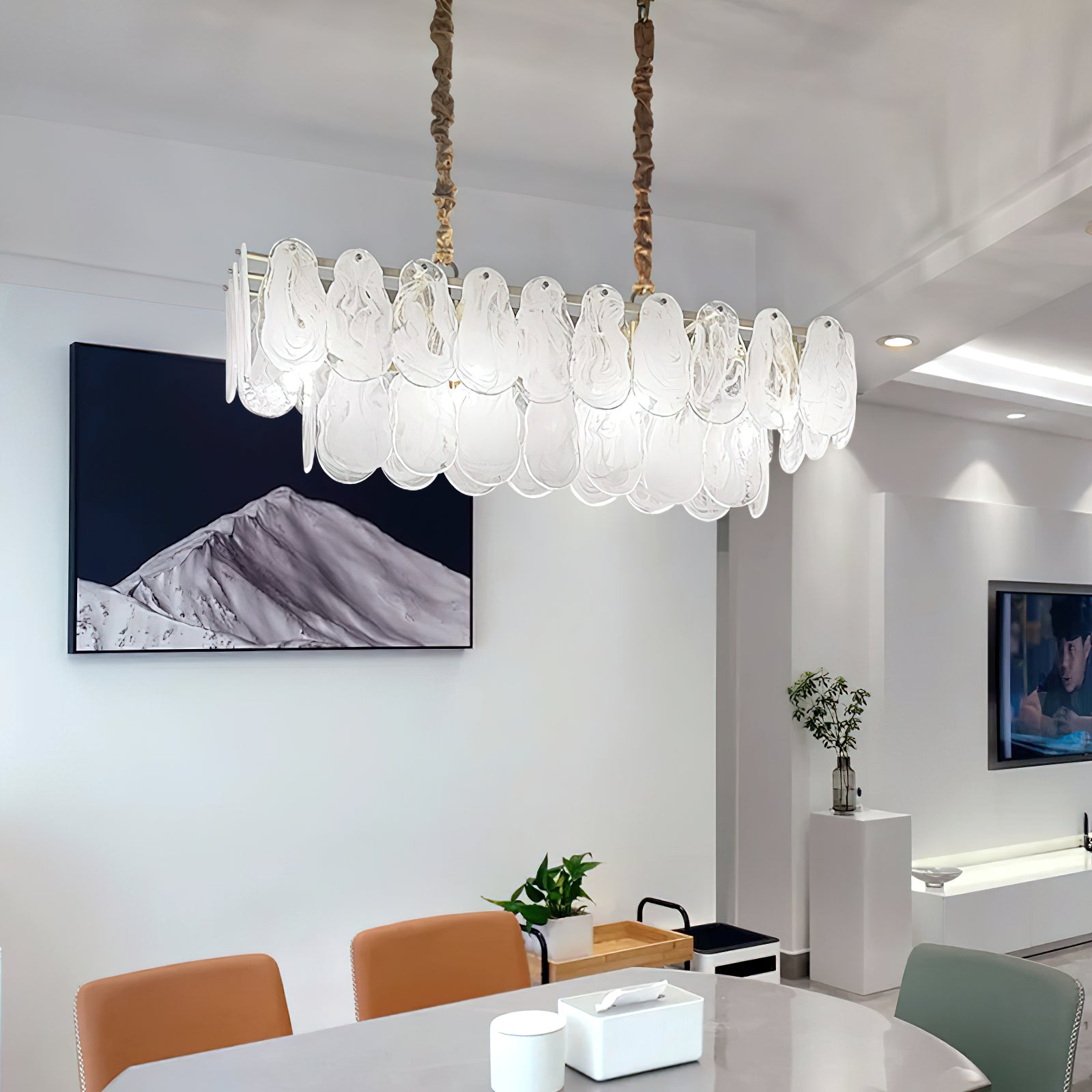 Round Cloud Glass Chandelier