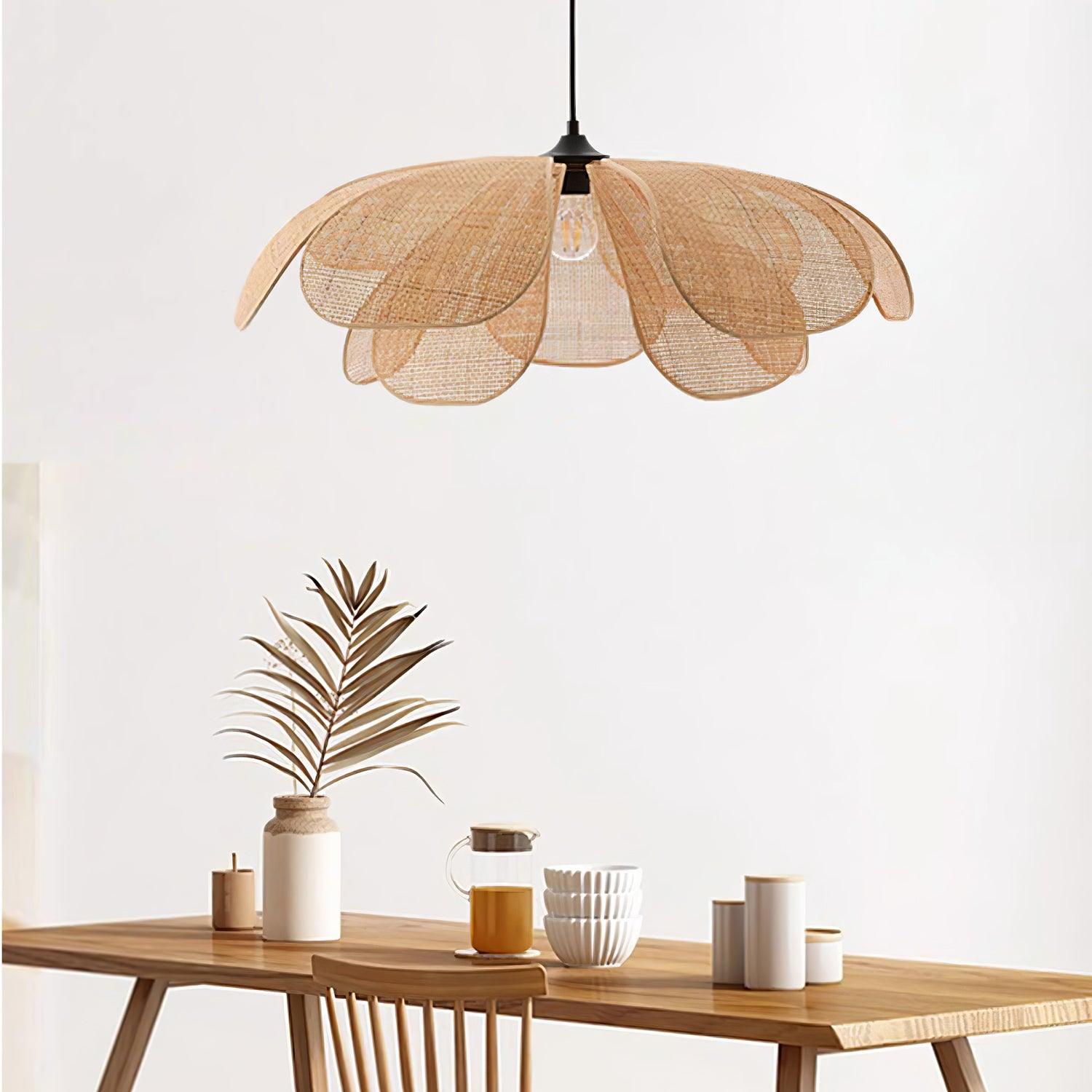 Rattan Petal Pendant Lamp