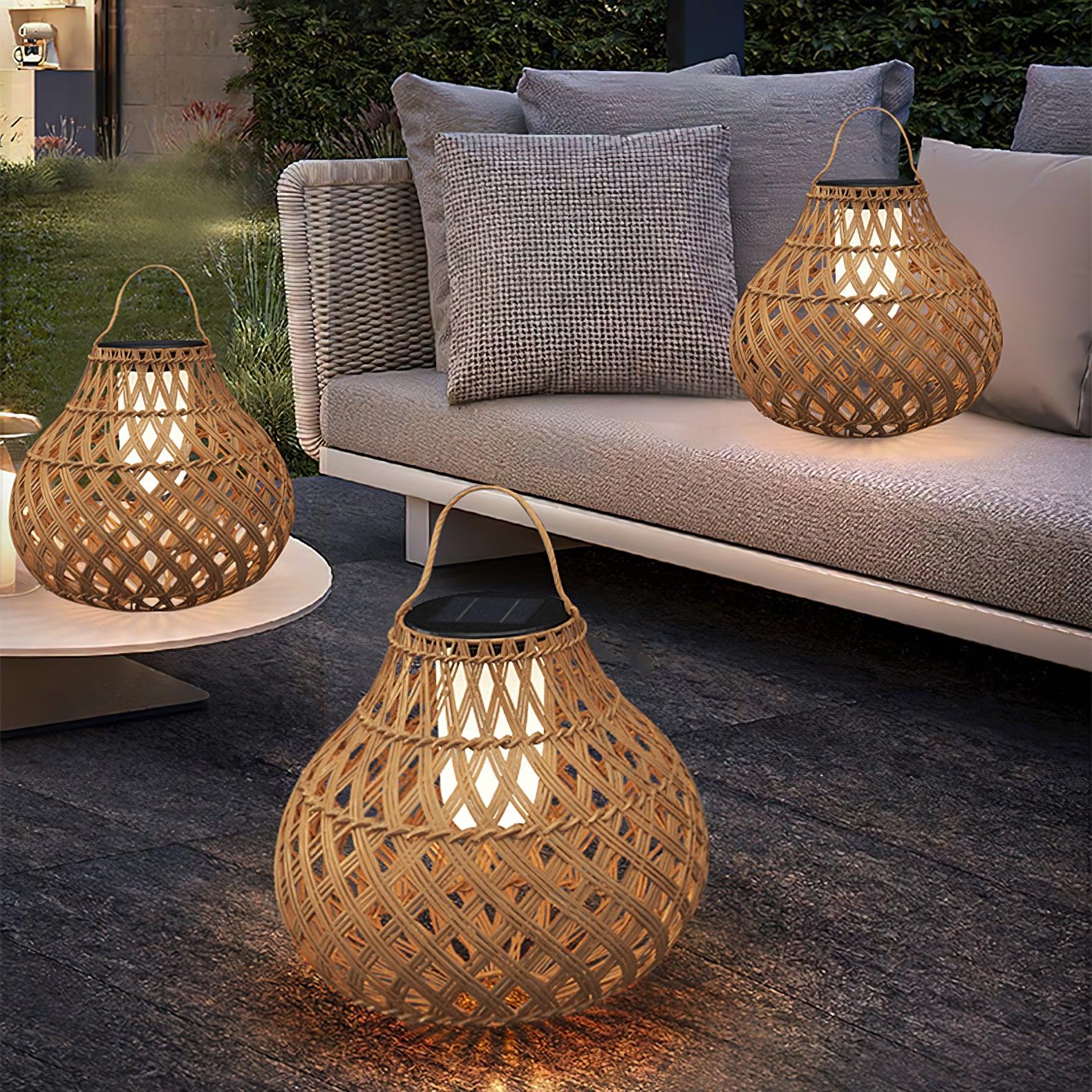 Woven Sphere Lantern Outdoor Lamp