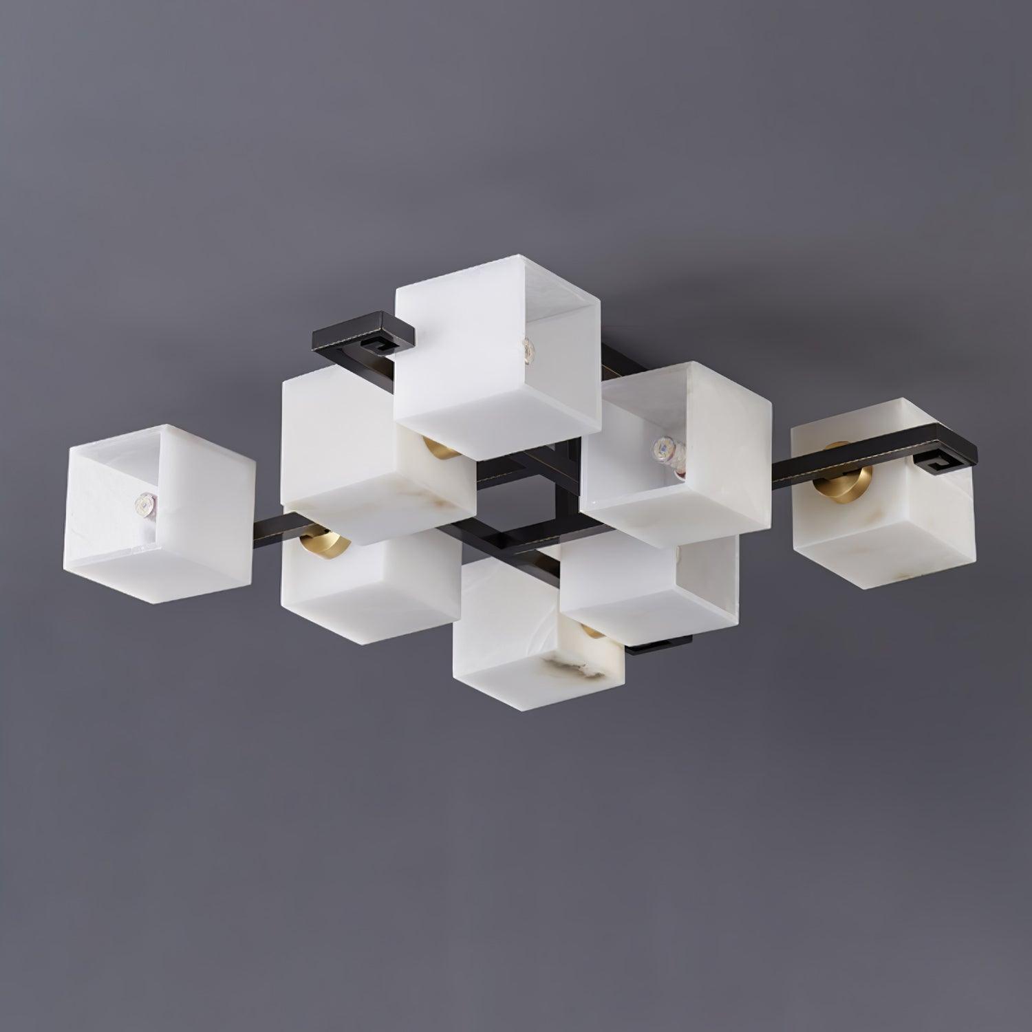 Cubist Alabaster Cluster Ceiling Lamp