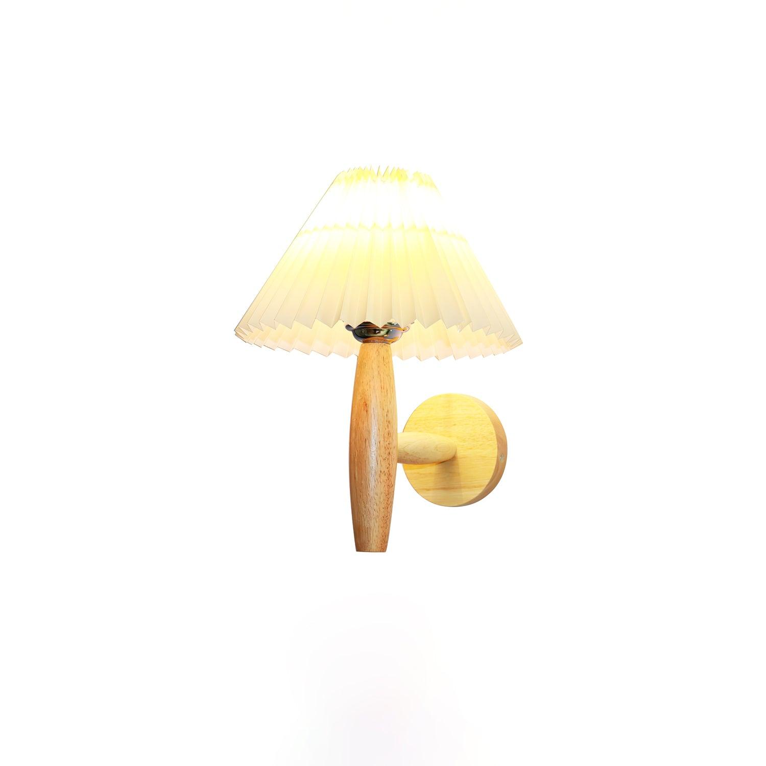 Oak Pleated Wall Light