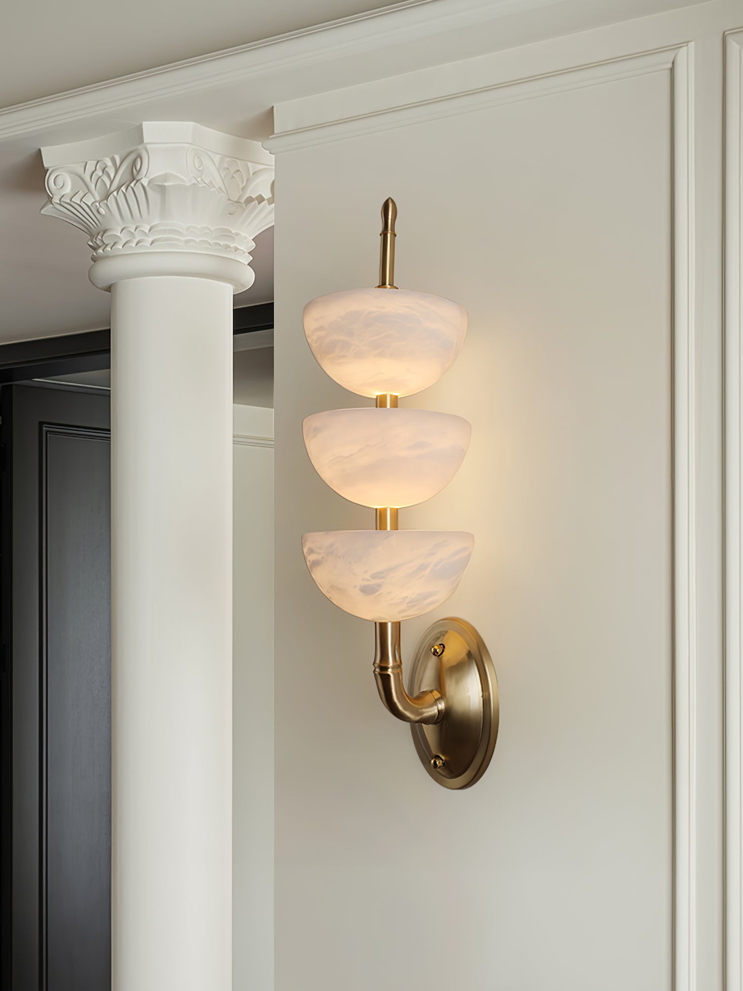 Triple Alabaster Wall Sconce