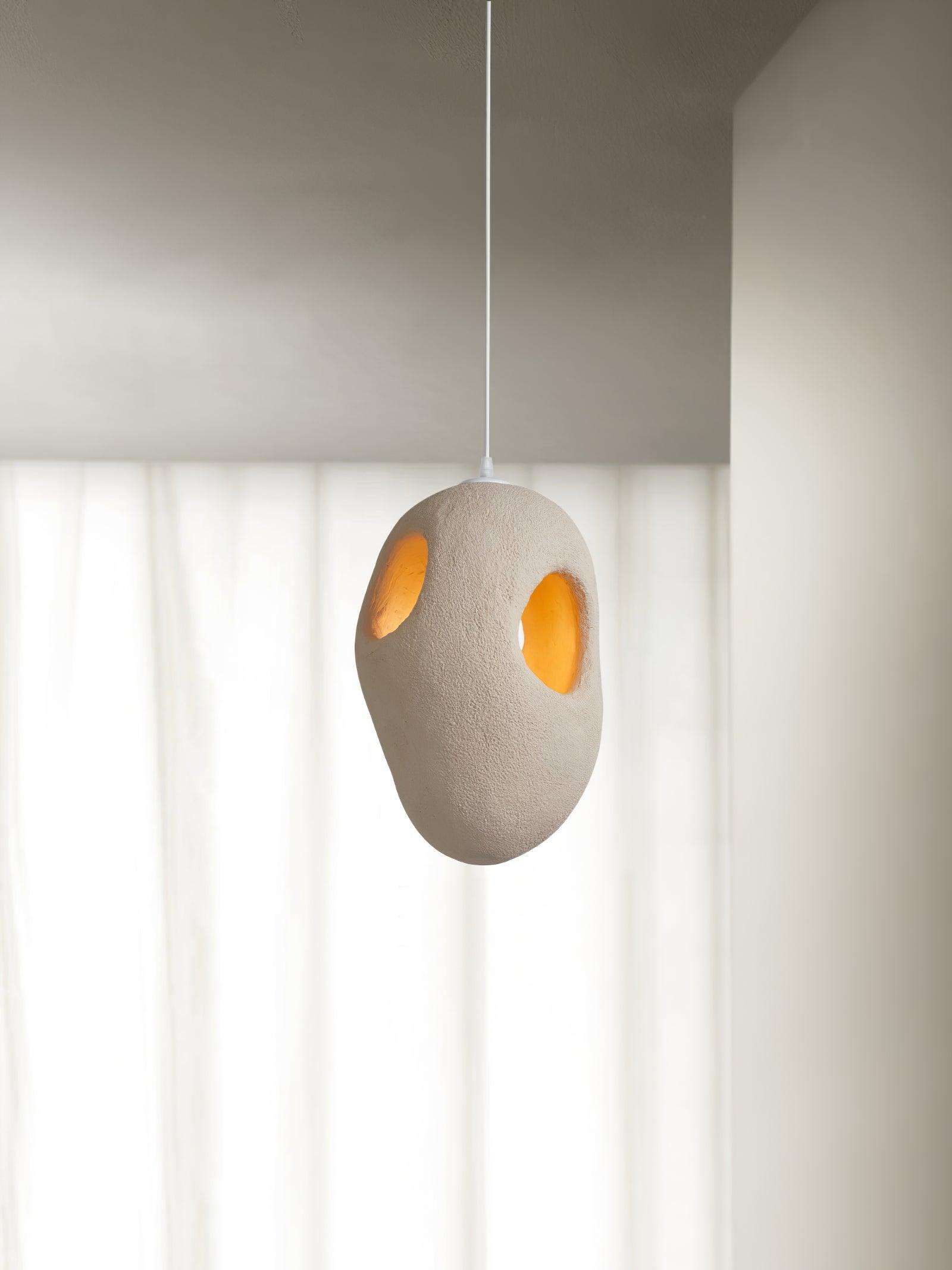 Hand-Built White Pendant Lamp