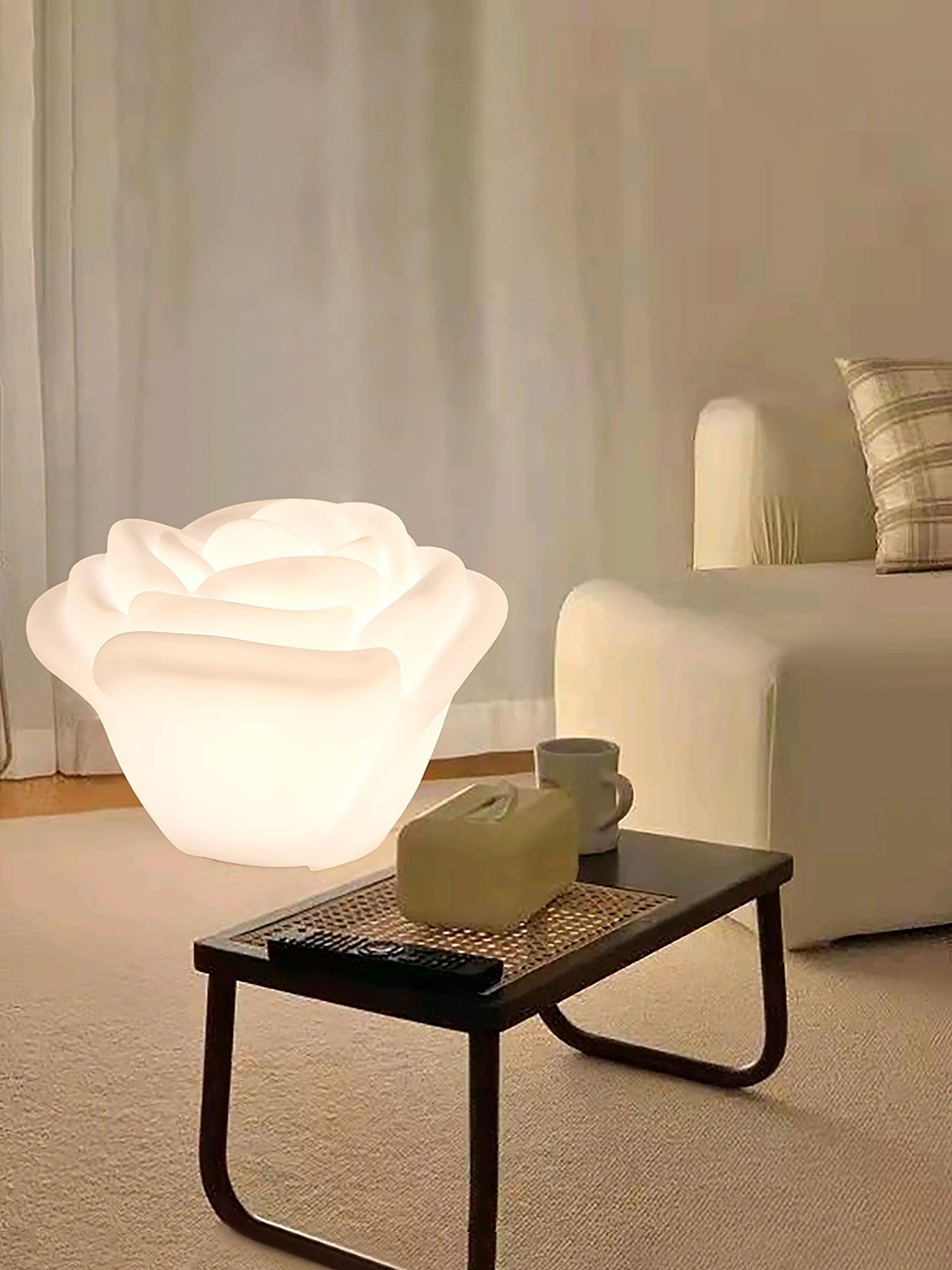 White Rose Shaped LED Table Lamp