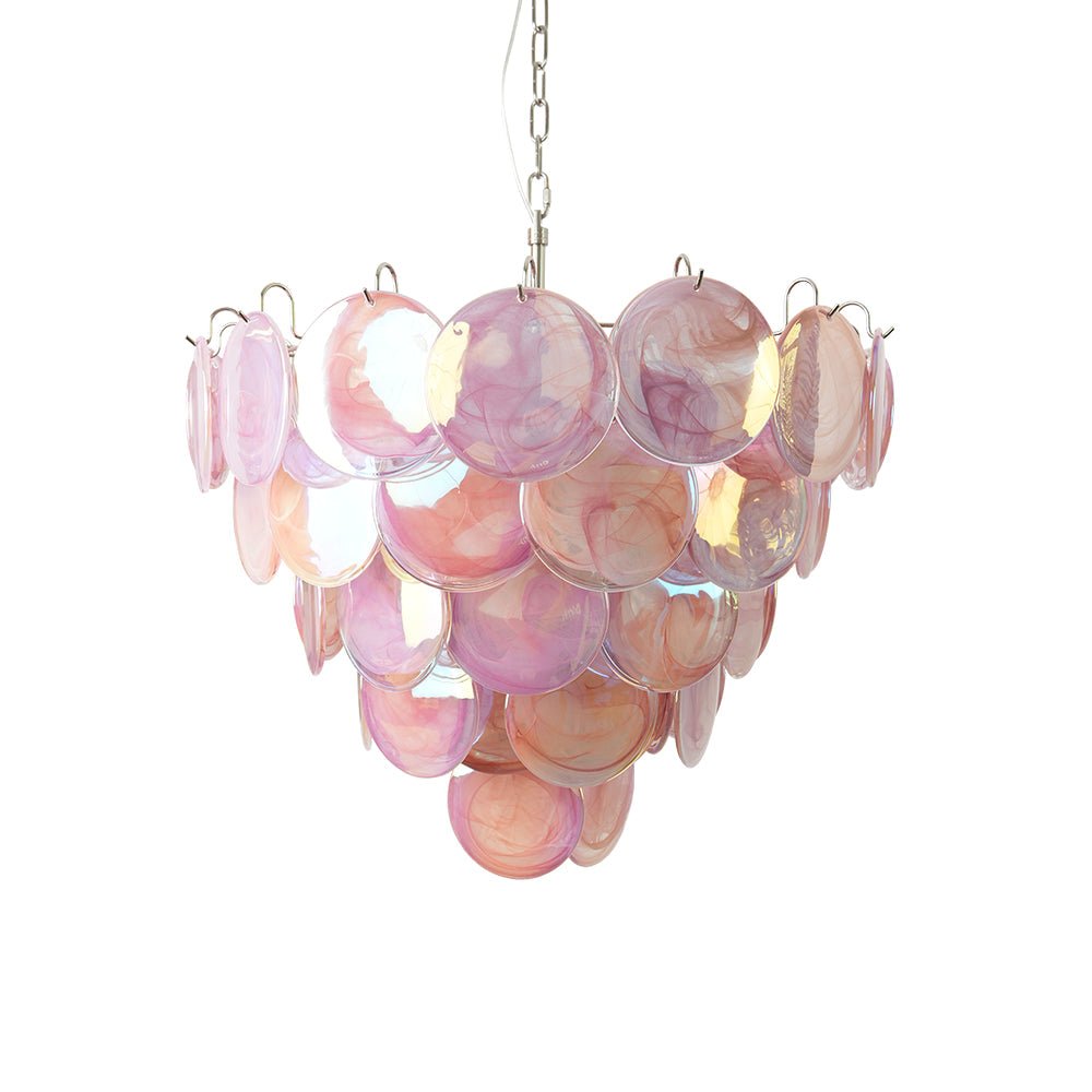 Pink Murano Disc Chandelier