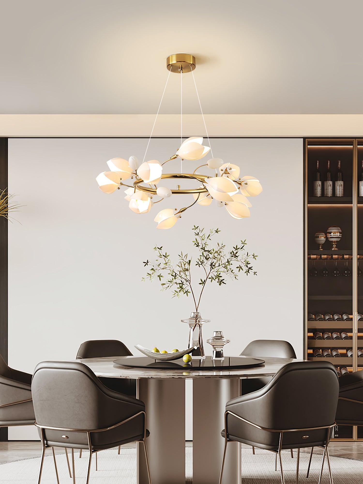 Porcelain Magnolia Chandelier